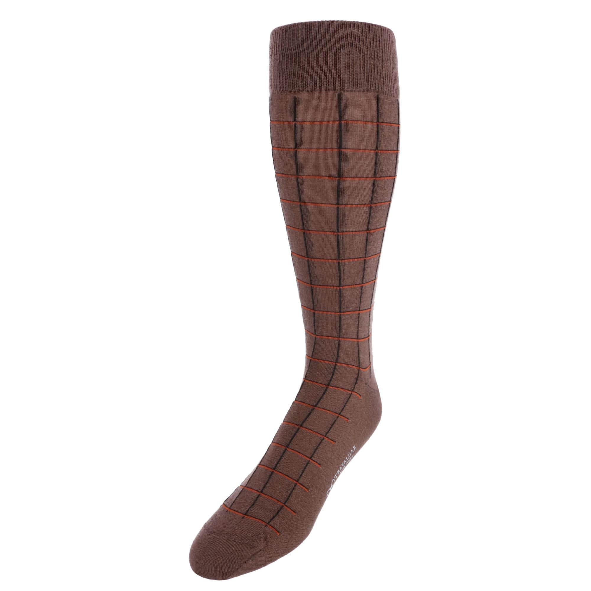 Oscar Windowpane Merino Wool Mid-Calf Socks - Image 2