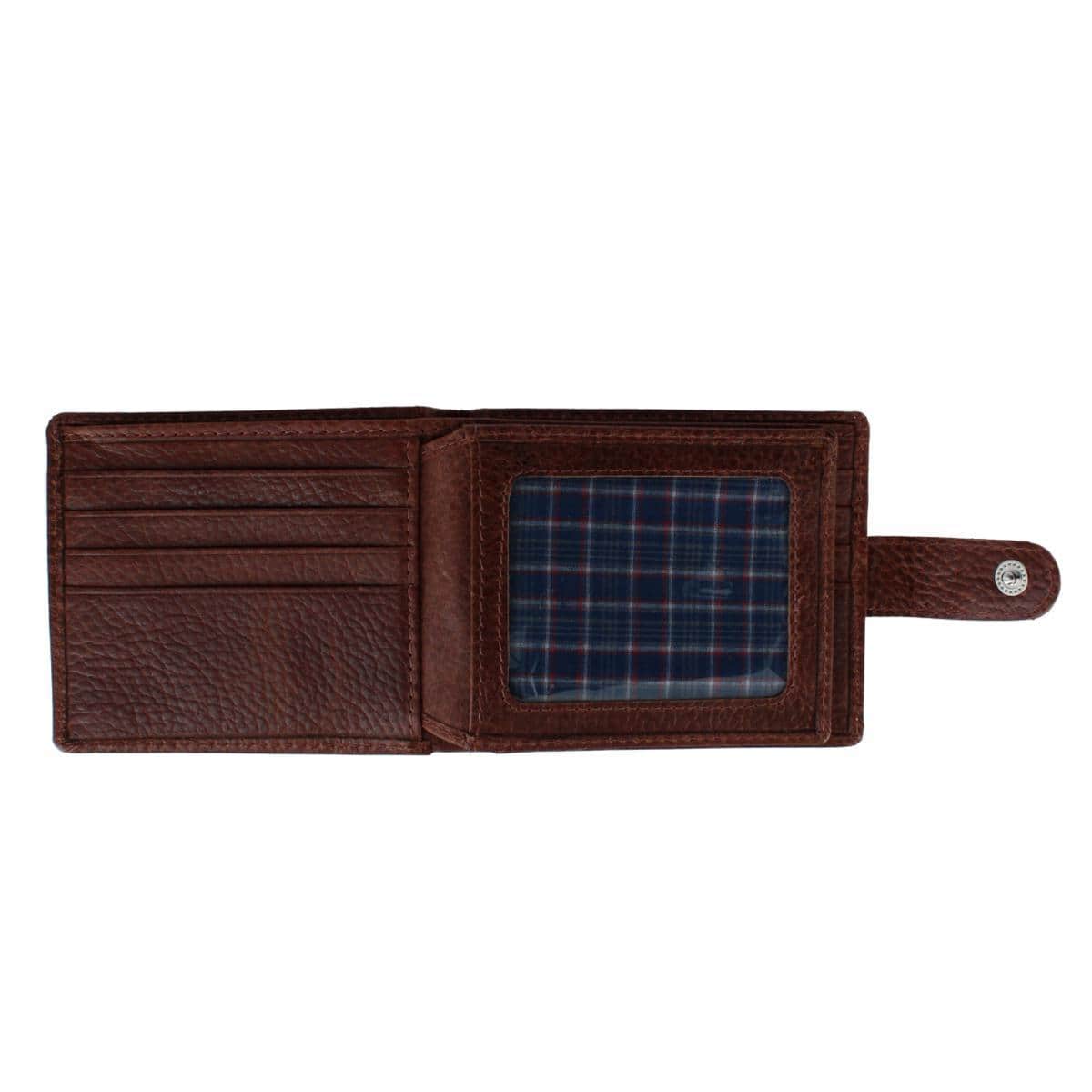 Parker Pebbled Leather Bi-Fold Wallet with ID Window and Popper Fastener - Image 3