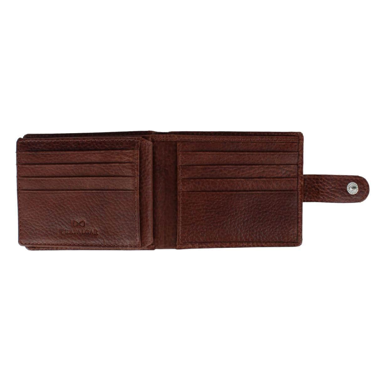 Parker Pebbled Leather Bi-Fold Wallet with ID Window and Popper Fastener - Image 4