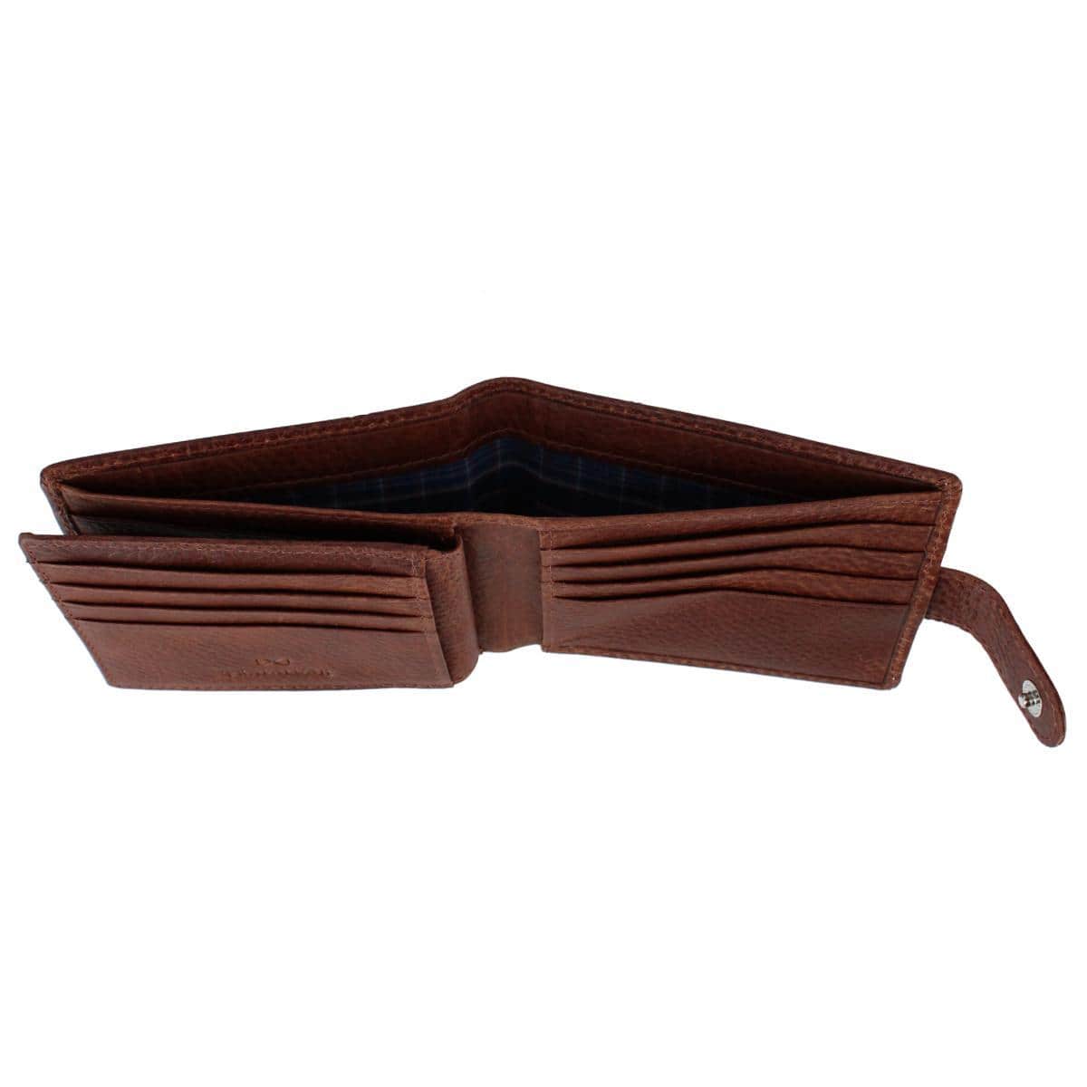 Parker Pebbled Leather Bi-Fold Wallet with ID Window and Popper Fastener - Image 5