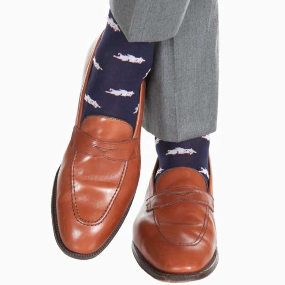 Penelope's Flying Pigs Over The Calf Mercerized Cotton Novelty Socks (1 Pair) - Image 5