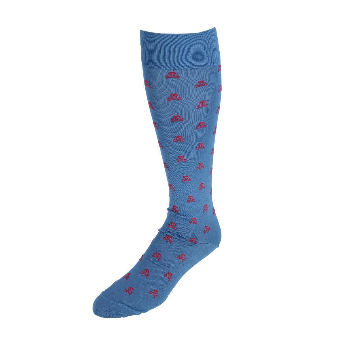 Pirate's Skull & Crossbones Pima Cotton Over The Calf Novelty Dress Sock (1 Pair) - Image 2