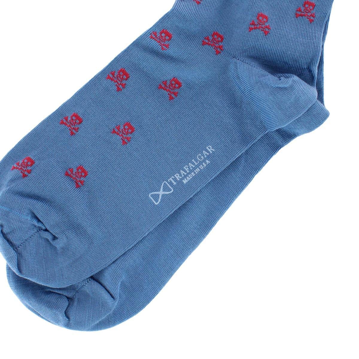 Pirate's Skull & Crossbones Pima Cotton Over The Calf Novelty Dress Sock (1 Pair) - Image 4