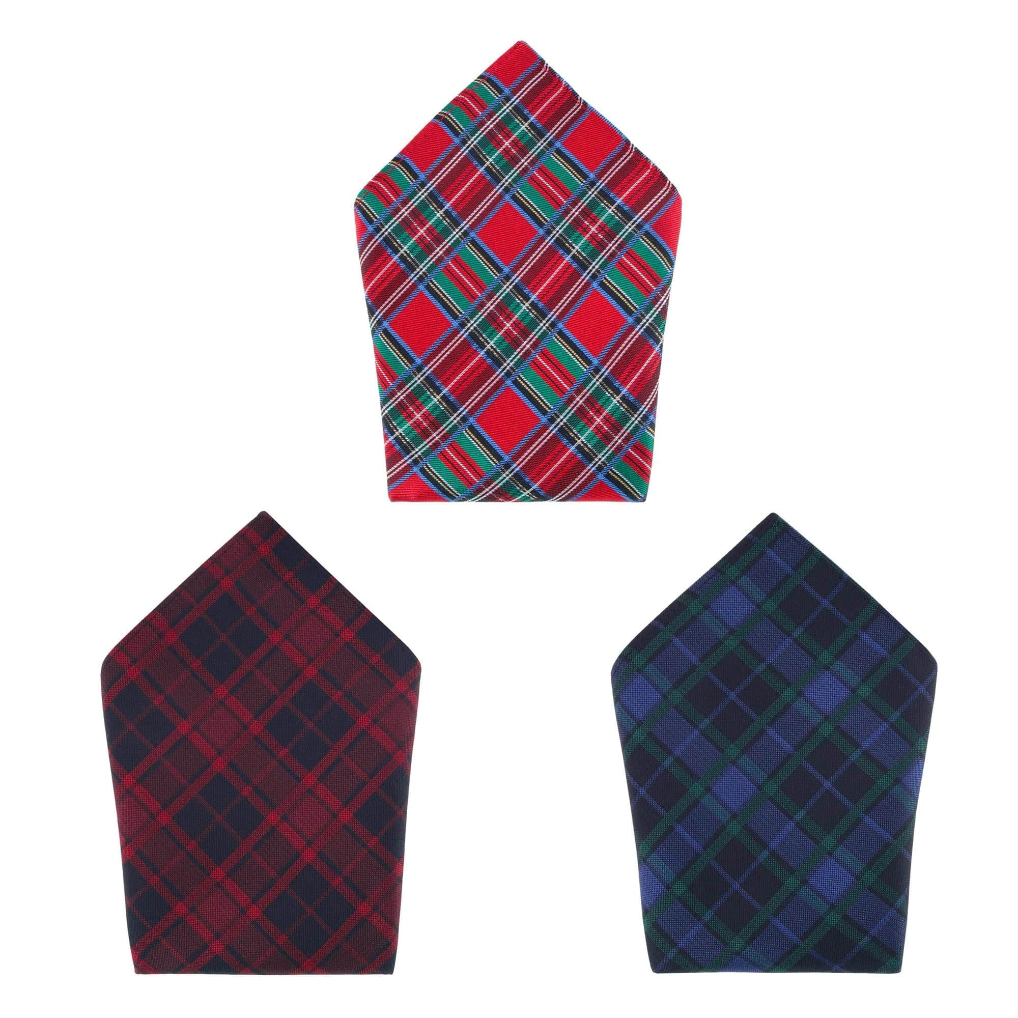 Plaid 13-inch Silk Pocket Square Trio 3 Pack - Image 2