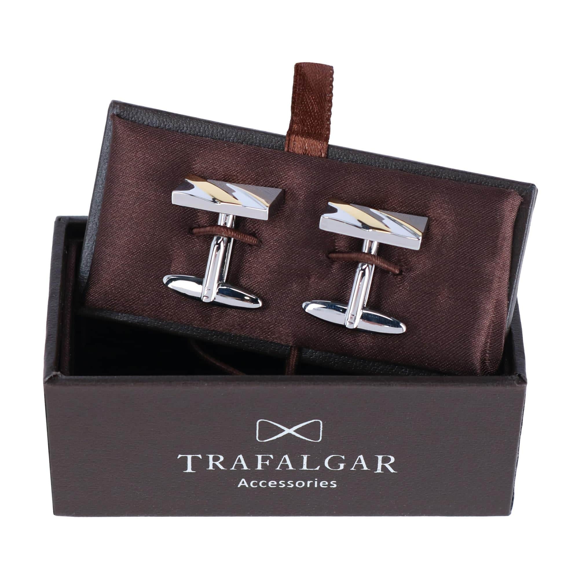 Rhodium and Gold Detailed Cufflinks - Image 3