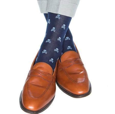 Rodger Skull and Cross Bones Mercerized Cotton Mid-Calf Socks - Image 10