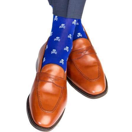 Rodger Skull and Cross Bones Mercerized Cotton Mid-Calf Socks - Image 8