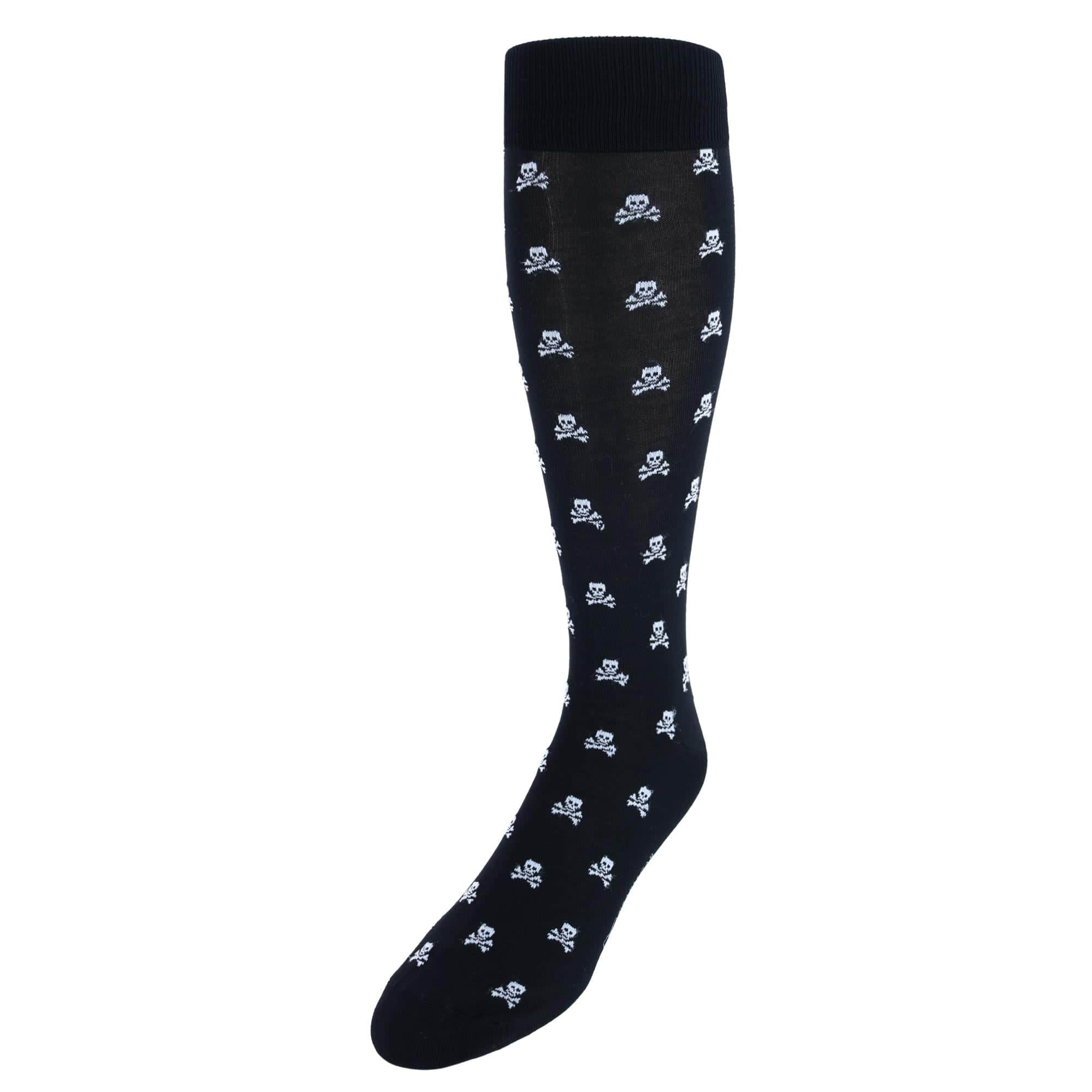 Rodger Skull and Cross Bones Over The Calf Mercerized Cotton Socks - Image 2
