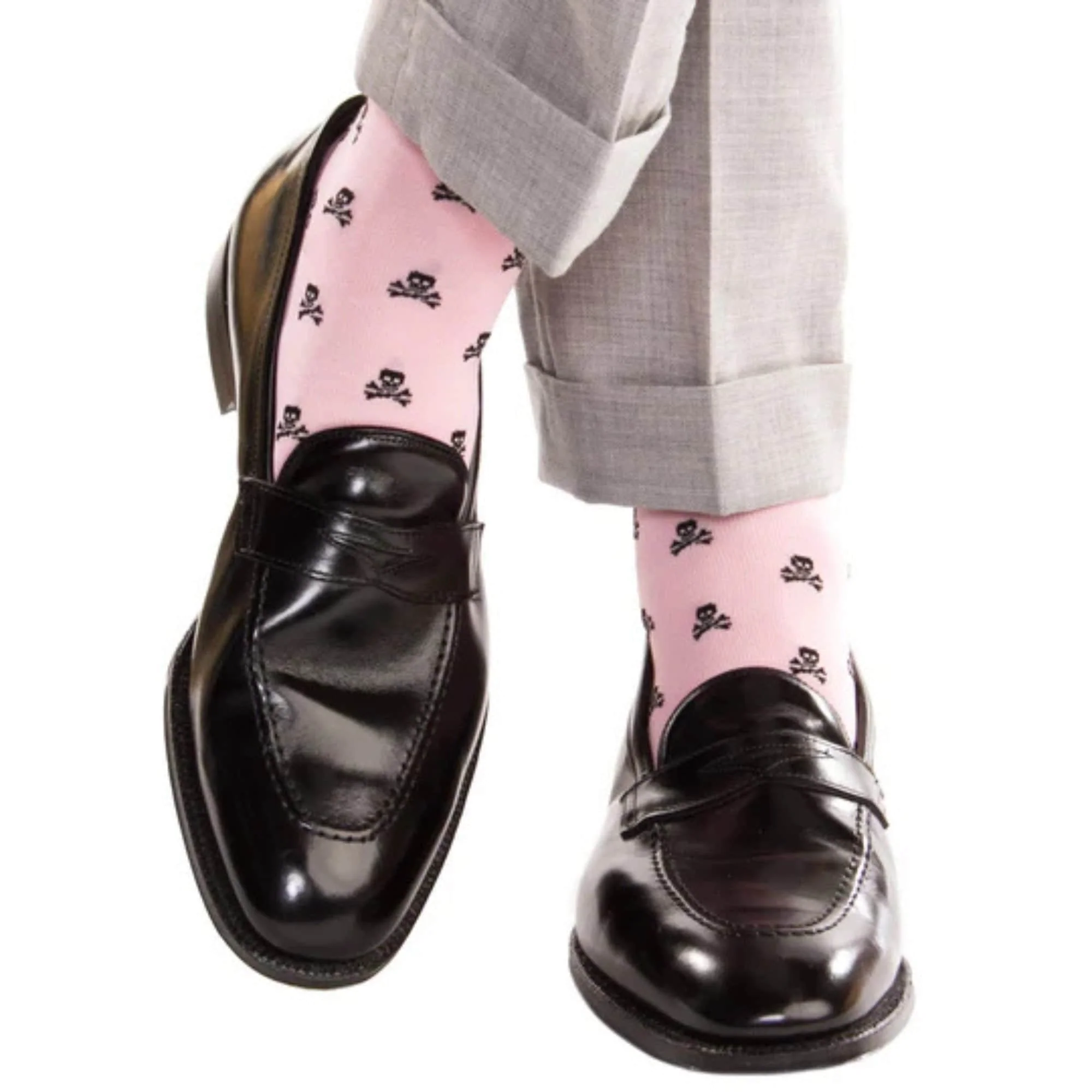 Rodger Skull and Cross Bones Over The Calf Mercerized Cotton Socks - Image 5