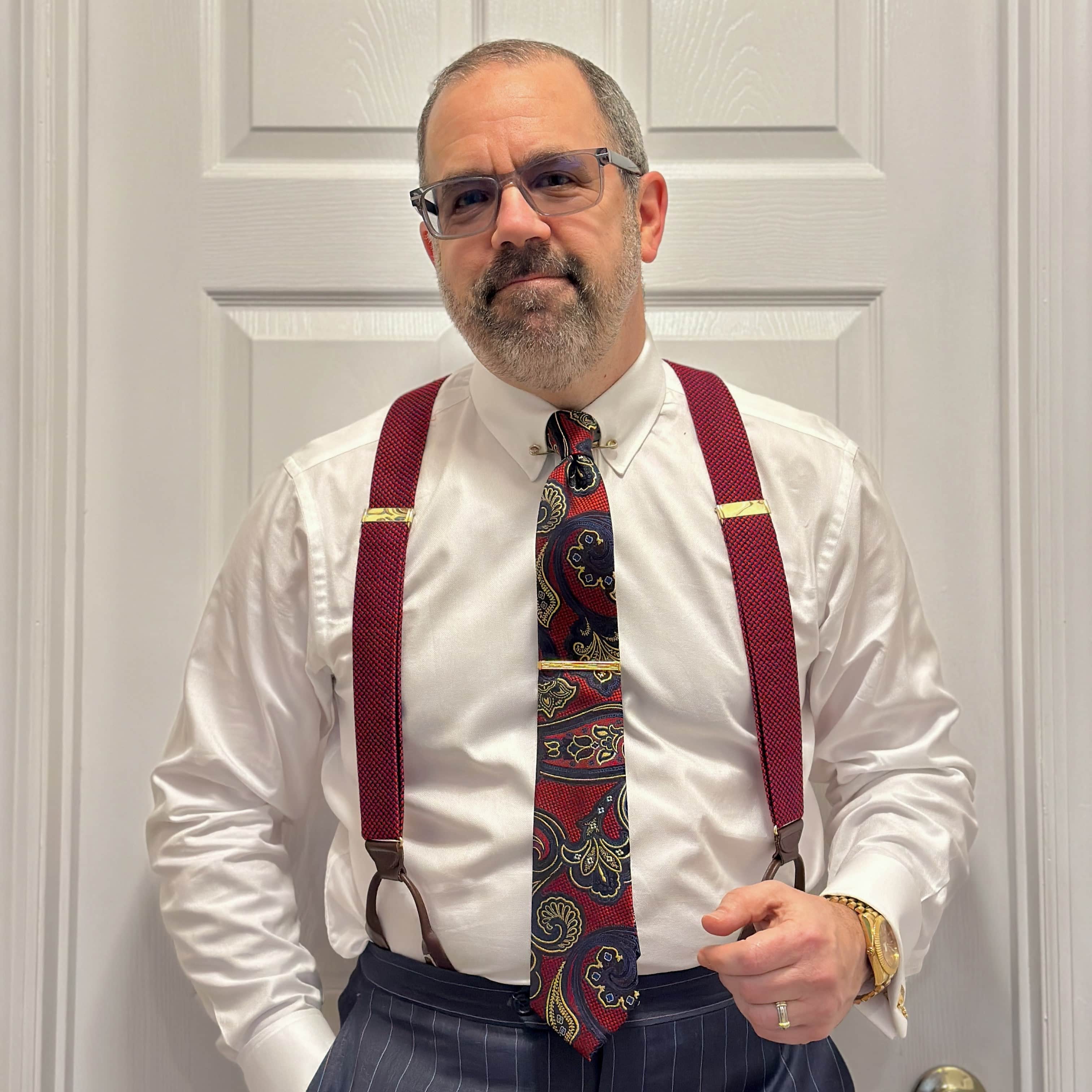 Roman Exploded Paisley Stately Silk Necktie - Image 5