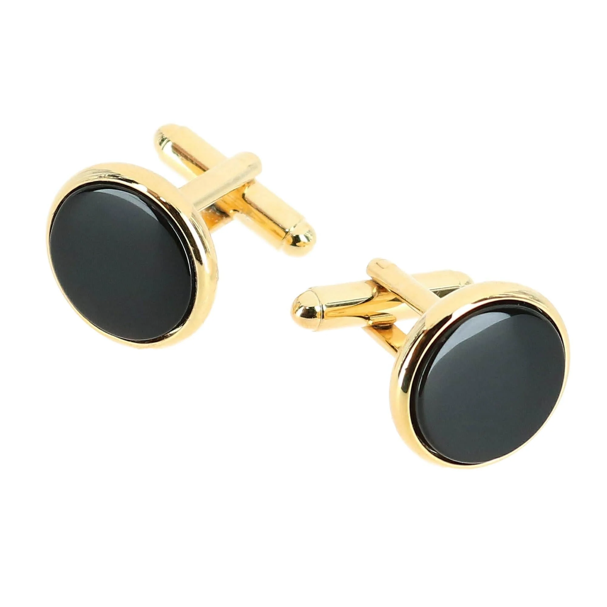 Sutton Round Genuine Onyx Cufflinks - Image 3