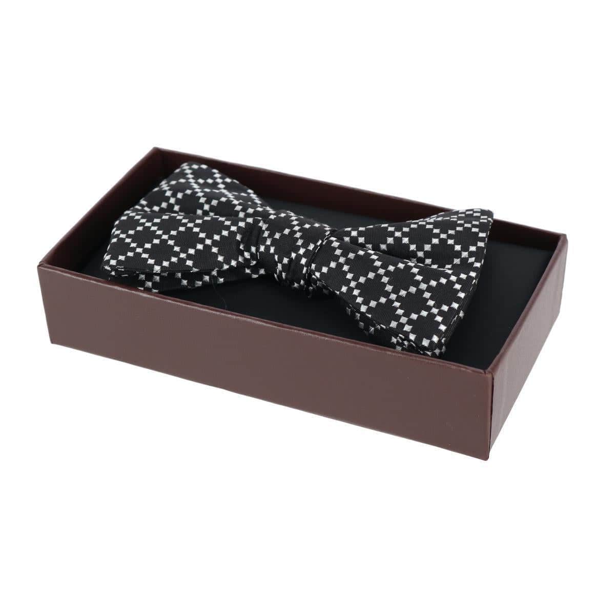 Rowan Geometric Pattern Silk Bow Tie - Image 22
