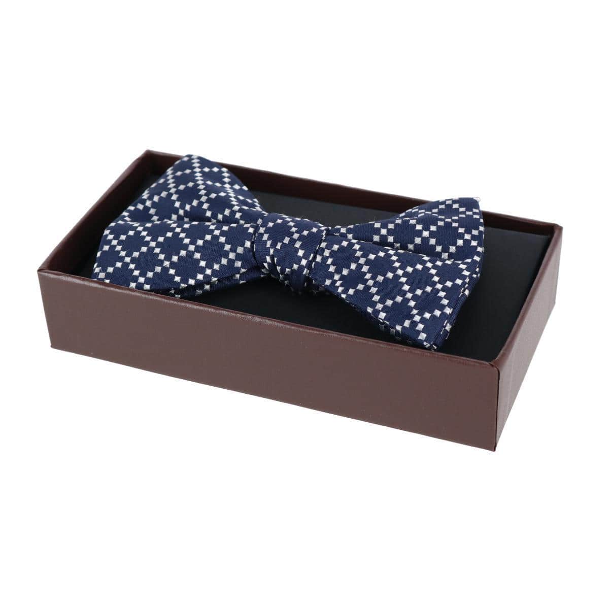 Rowan Geometric Pattern Silk Bow Tie - Image 23
