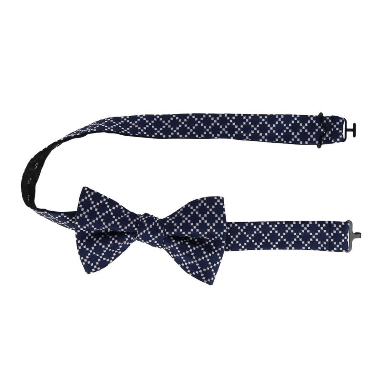 Rowan Geometric Pattern Silk Bow Tie - Image 7