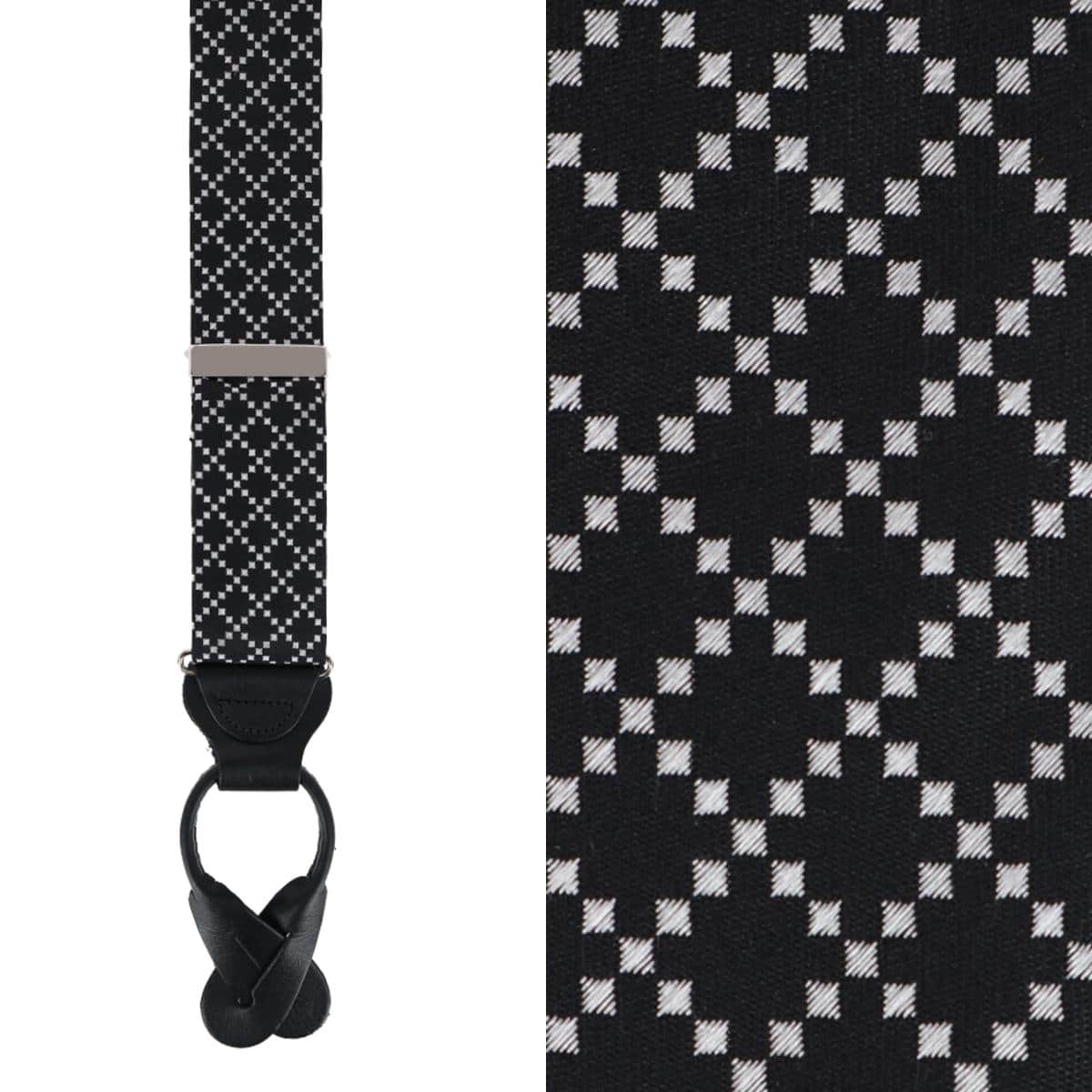 Rowan Geometric Pattern Silk Button End Braces - Image 2