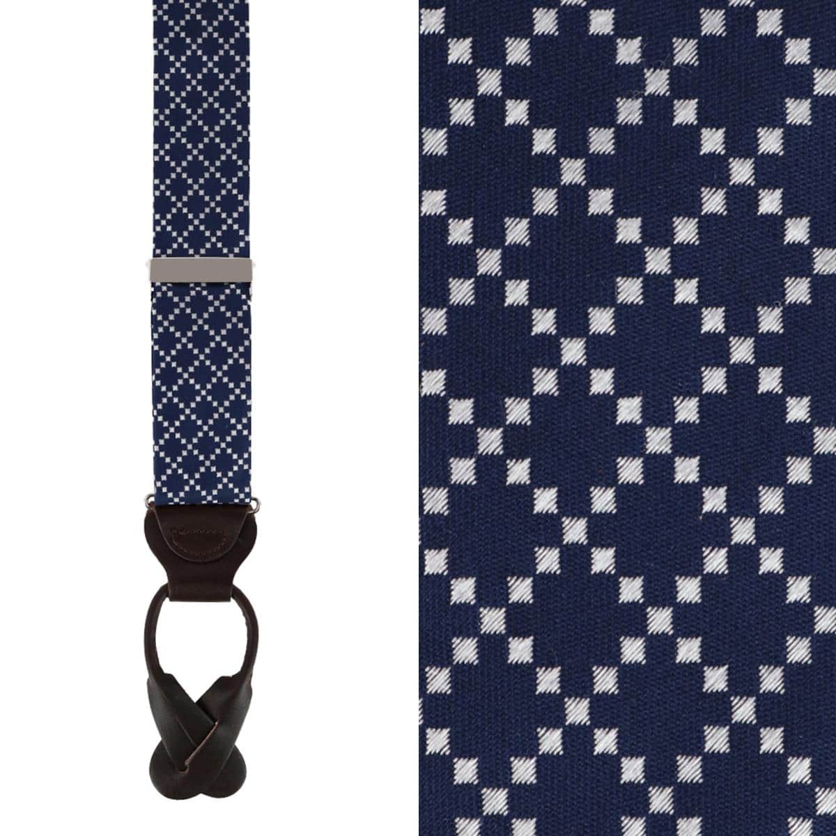 Rowan Geometric Pattern Silk Button End Braces - Image 3