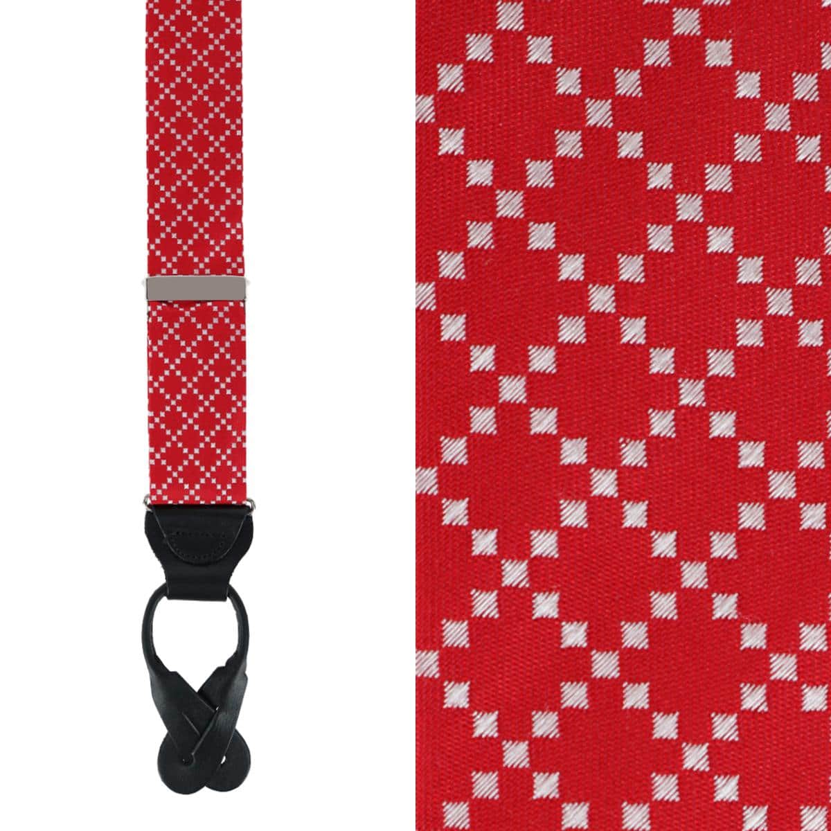Rowan Geometric Pattern Silk Button End Braces - Image 5
