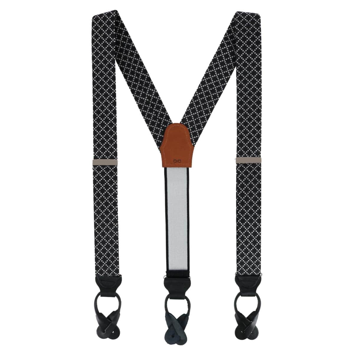 Rowan Geometric Pattern Silk Button End Braces - Image 6