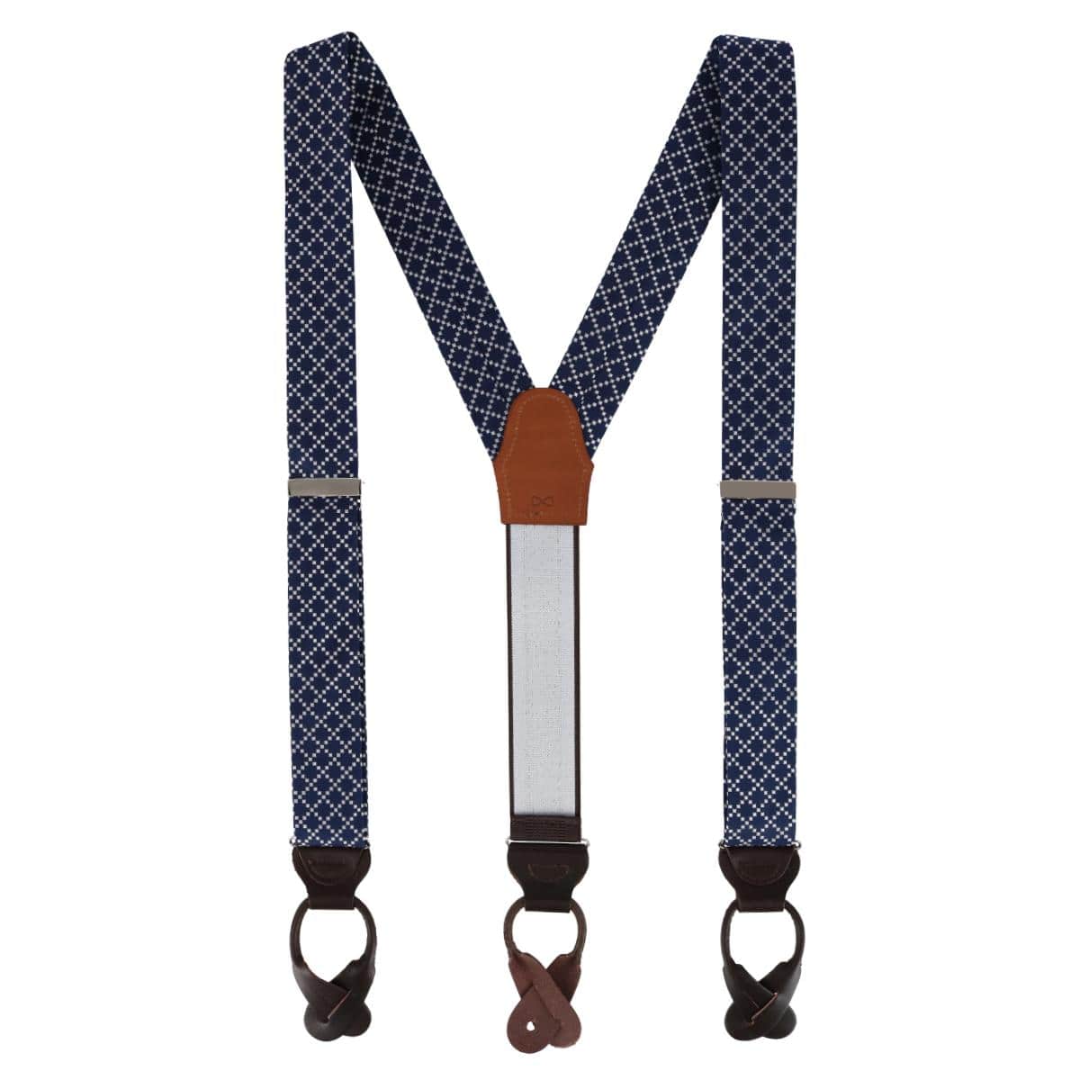 Rowan Geometric Pattern Silk Button End Braces - Image 7