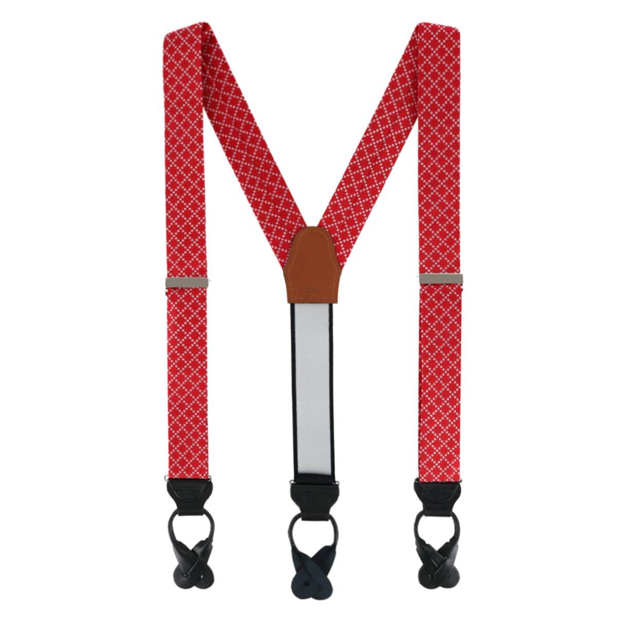 Rowan Geometric Pattern Silk Button End Braces - Image 9