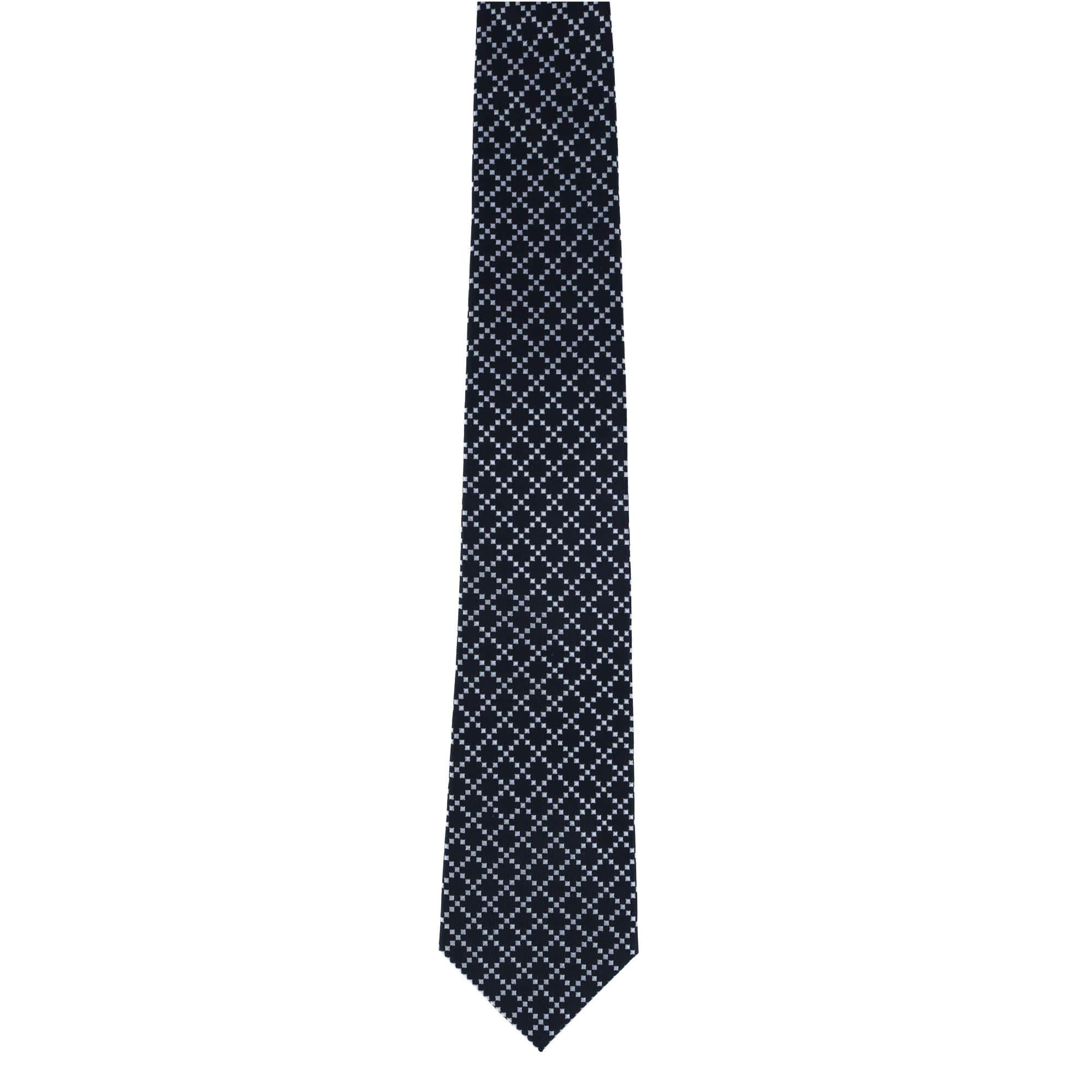 Rowan Geometric Pattern Silk Necktie - Image 6