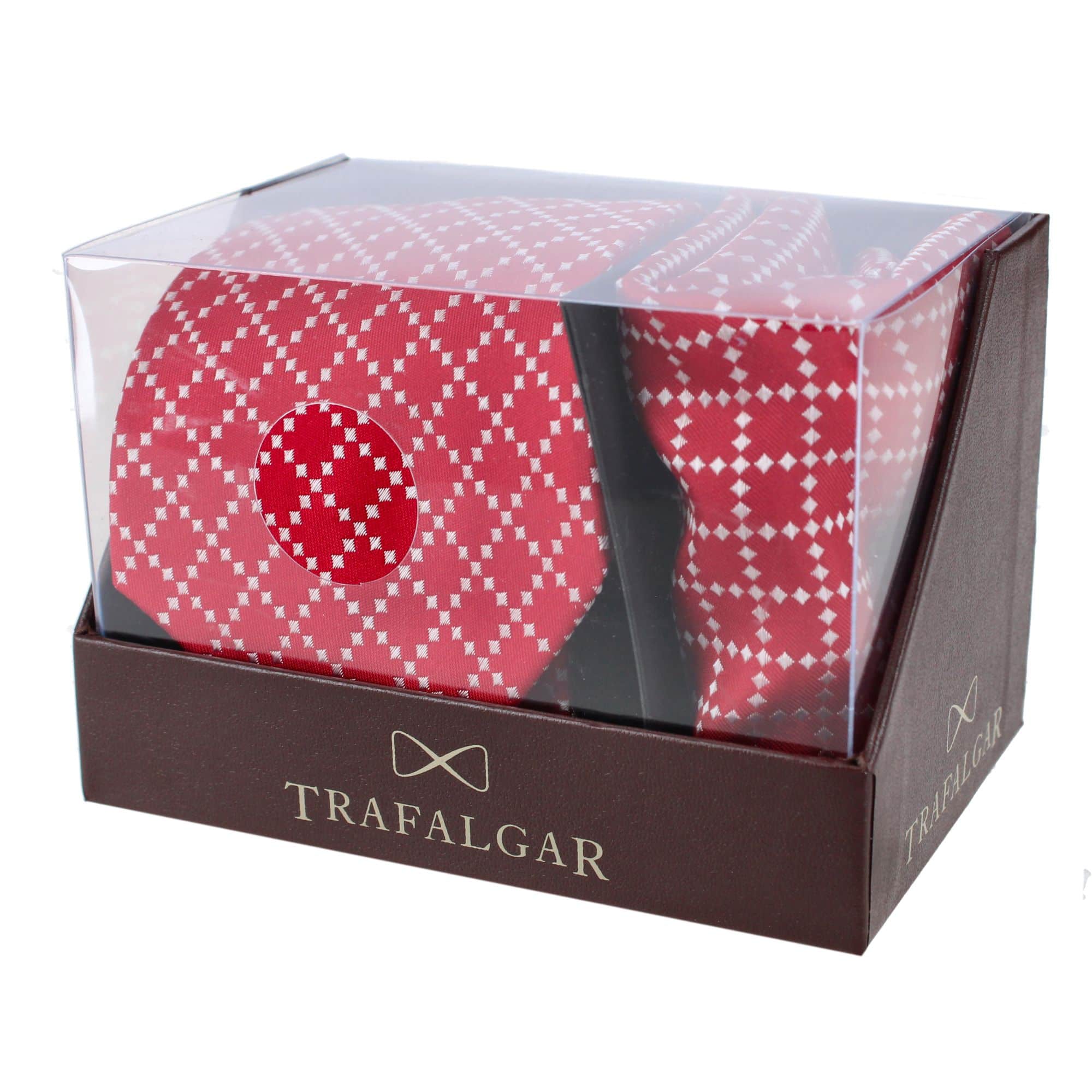 Rowan Geometric Pattern Silk Necktie and Pocket Square Bundle - Image 12