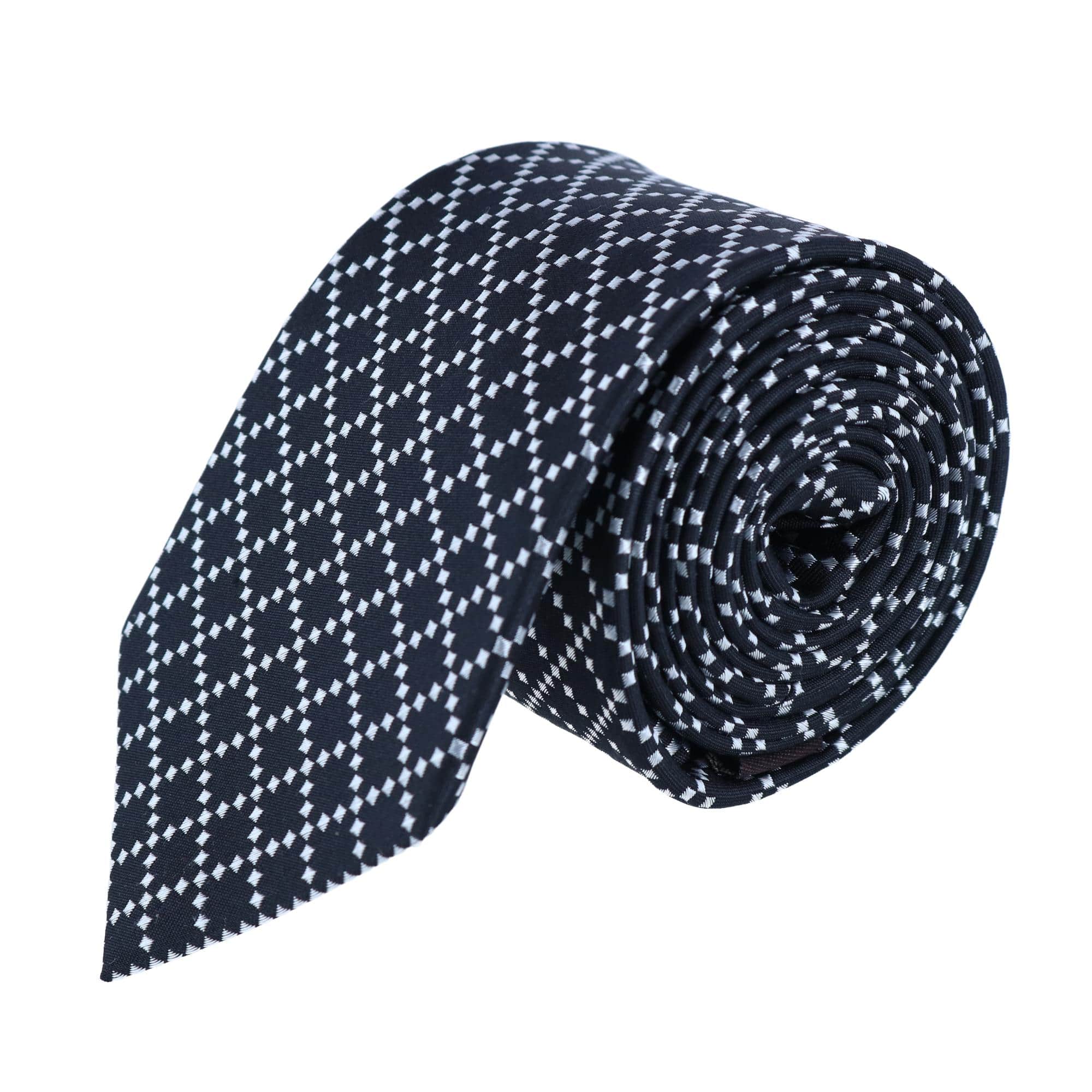 Rowan Geometric Pattern Silk Necktie and Pocket Square Bundle - Image 5