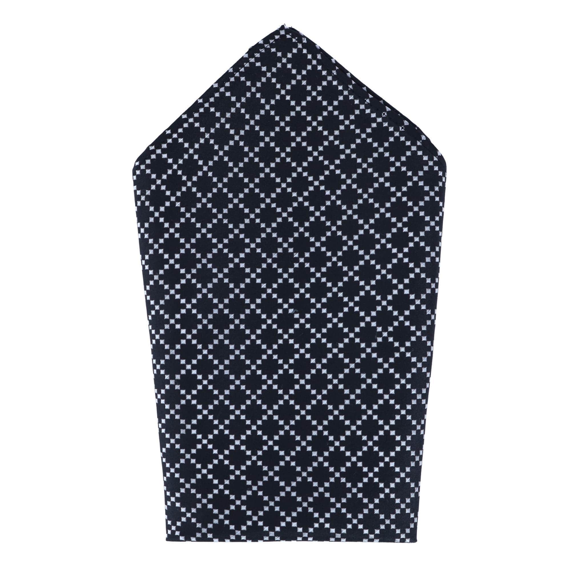 Rowan Geometric Pattern Silk Necktie and Pocket Square Bundle - Image 9