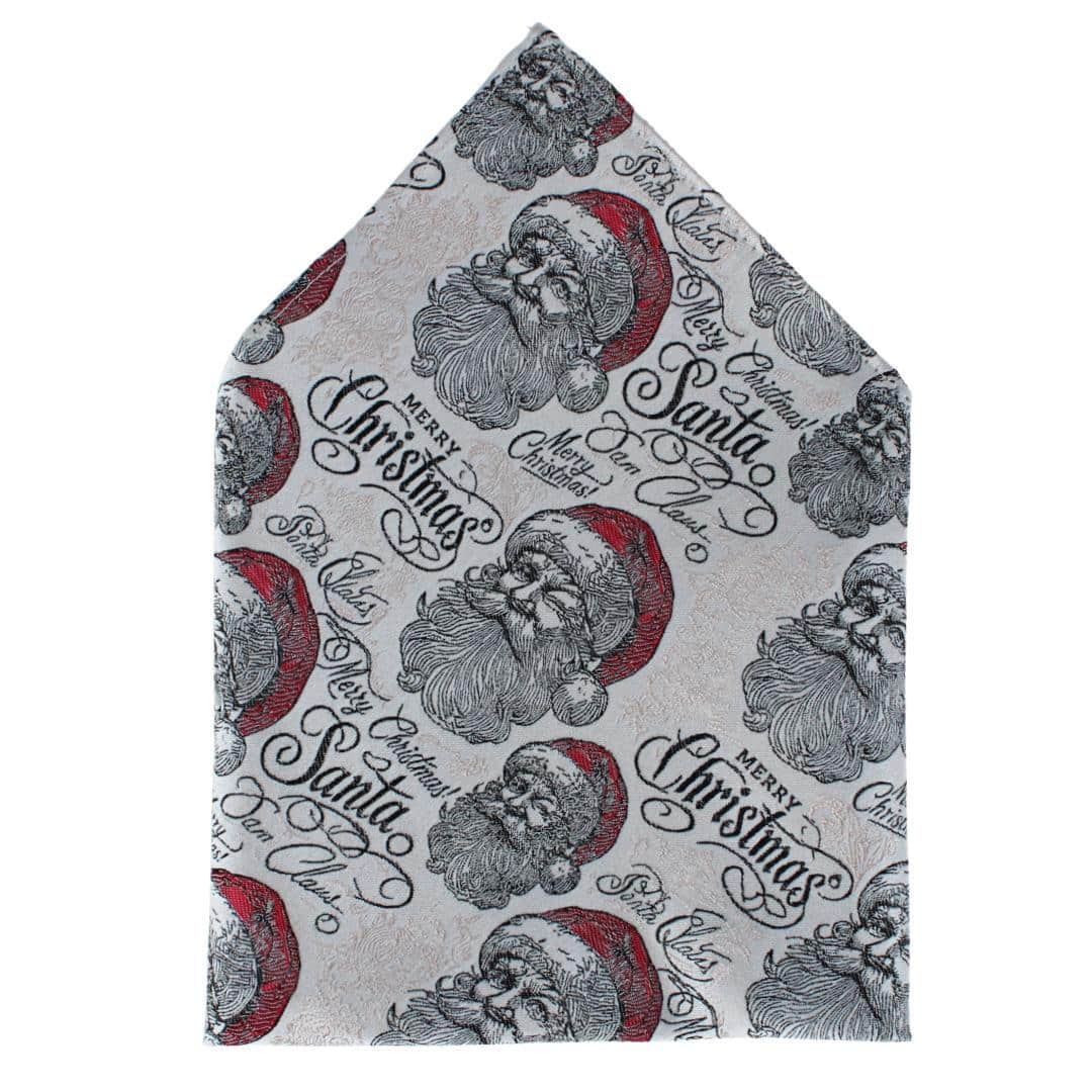 Santa Claus Is Watching Silk 12x12 Pocket Square - Image 2