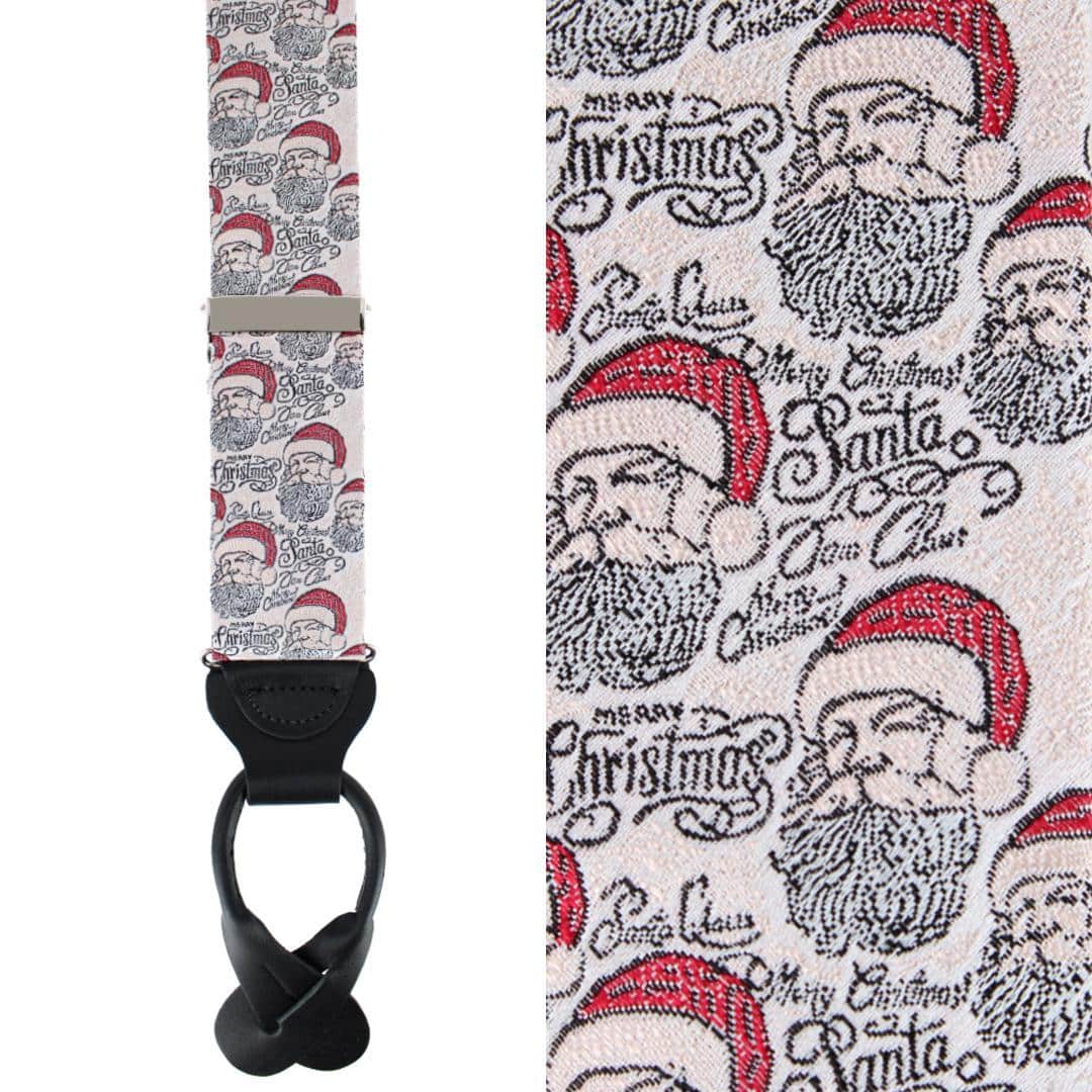 Santa Claus Is Watching Silk Novelty Button End Braces - Image 2