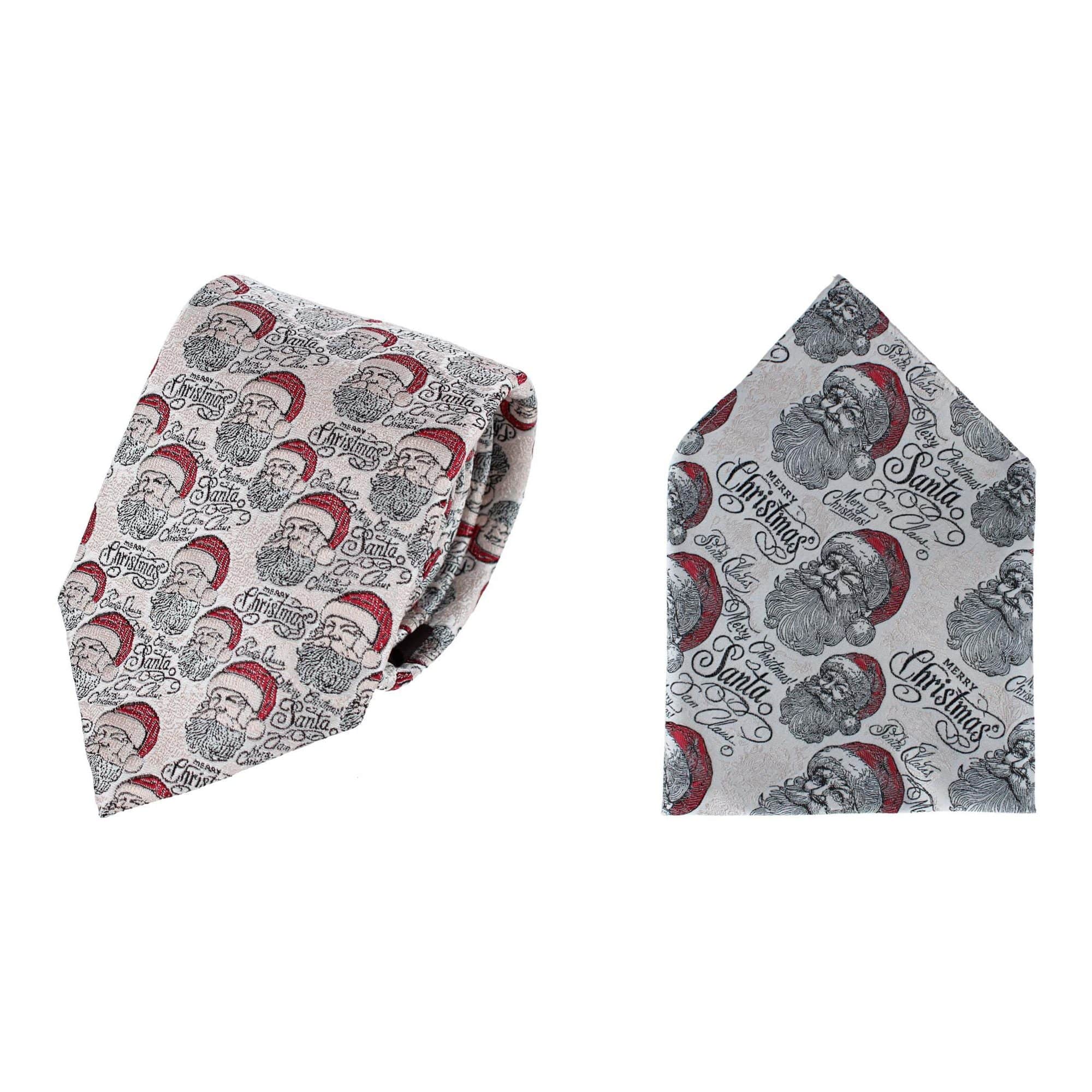 Santa Claus Is Watching Silk Tie and Pocket Square Bundle