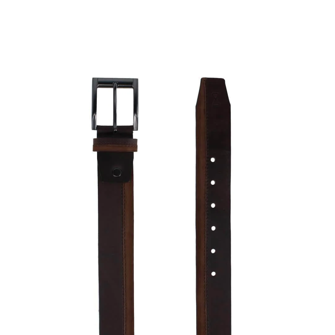 Santiago Mixed Genuine Leather Stitched 38mm Casual Belt - Image 4