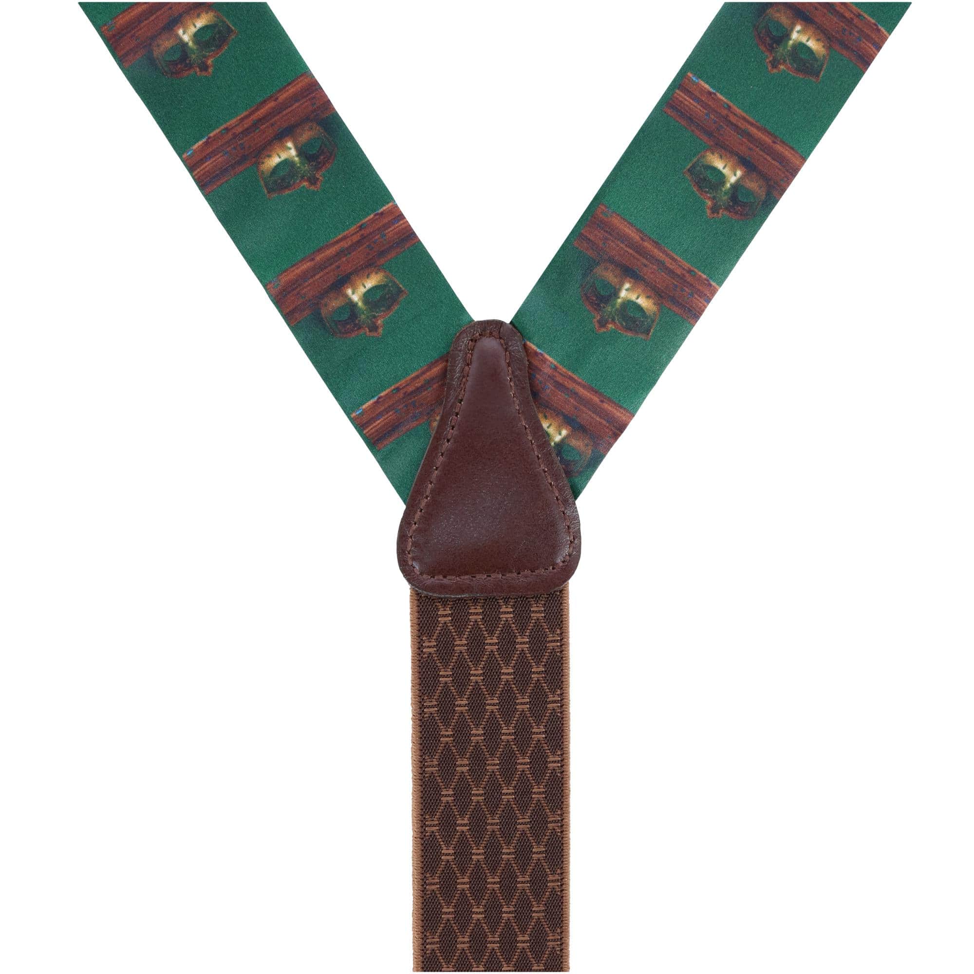Secret Identity Mardi Gras Mask Silk Button End Braces - Image 4