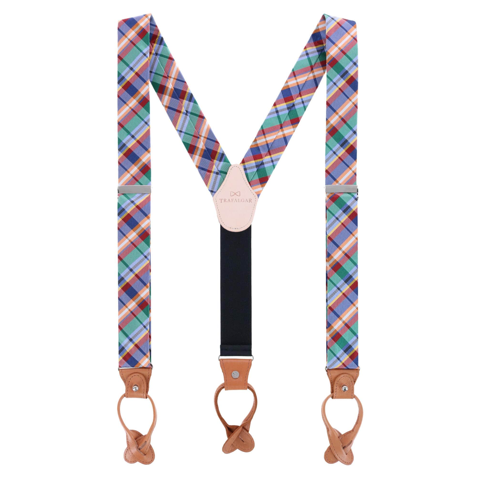 Sherwood Plaid Silk Button End Braces - Image 4