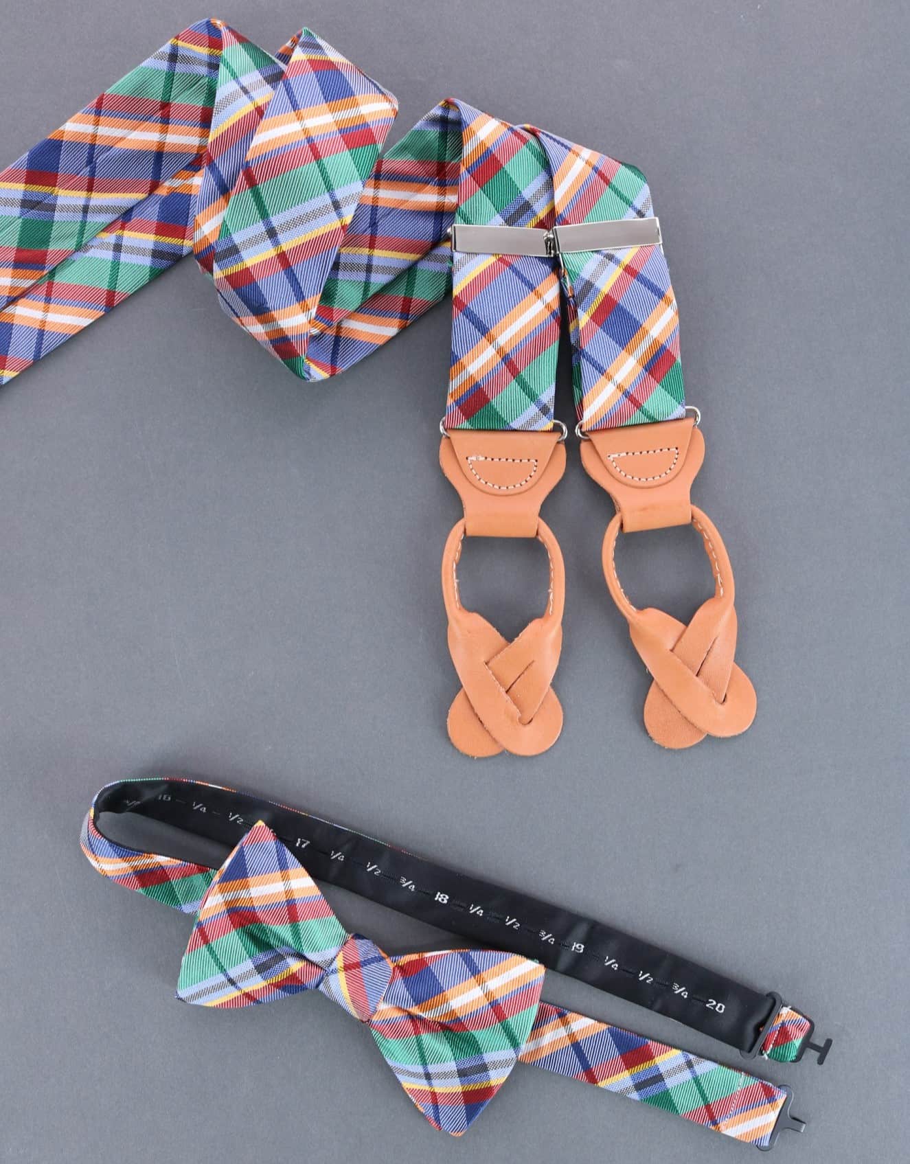 Sherwood Plaid Silk Button End Braces - Image 9
