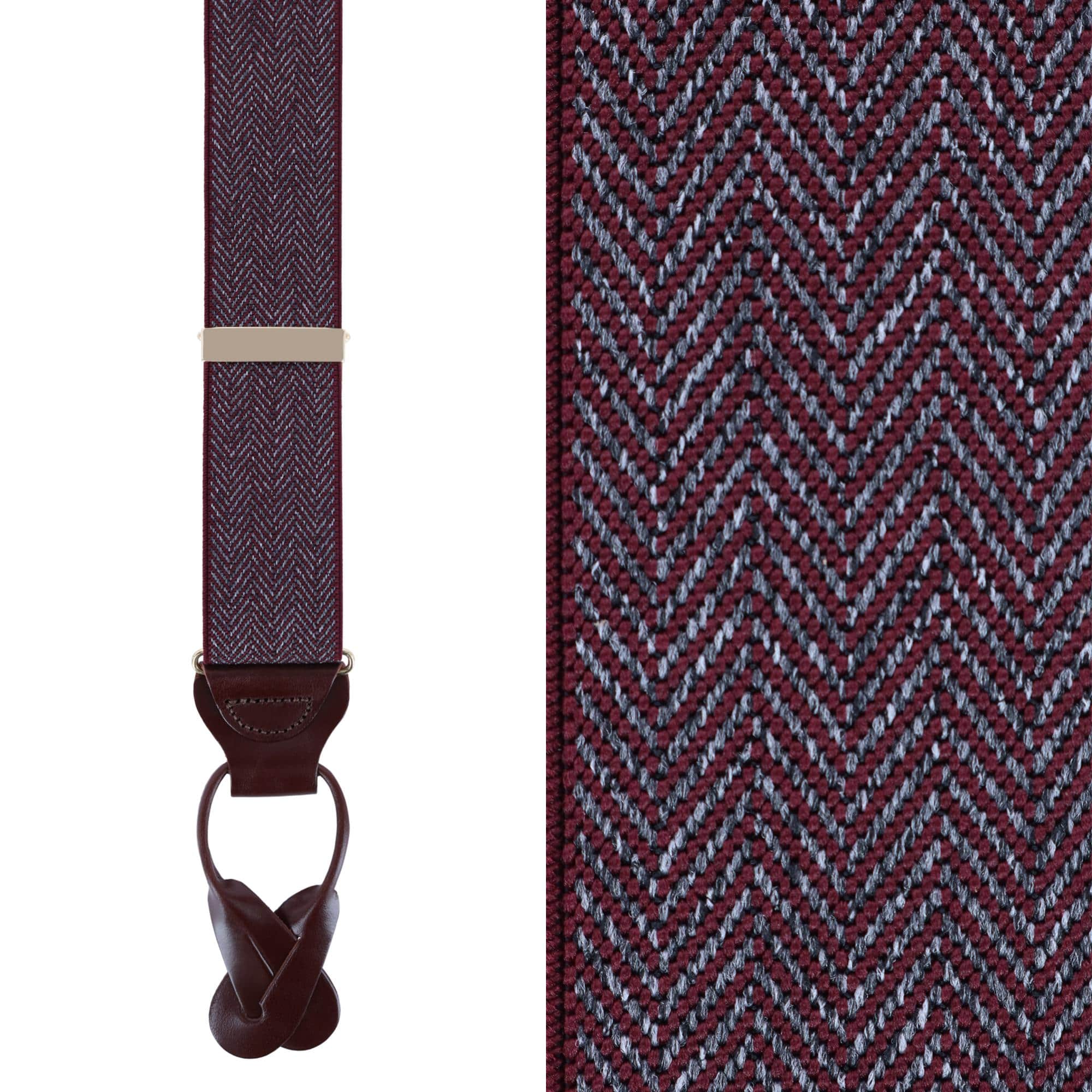 Silas Classic Herringbone Elastic Button End Braces - Image 3