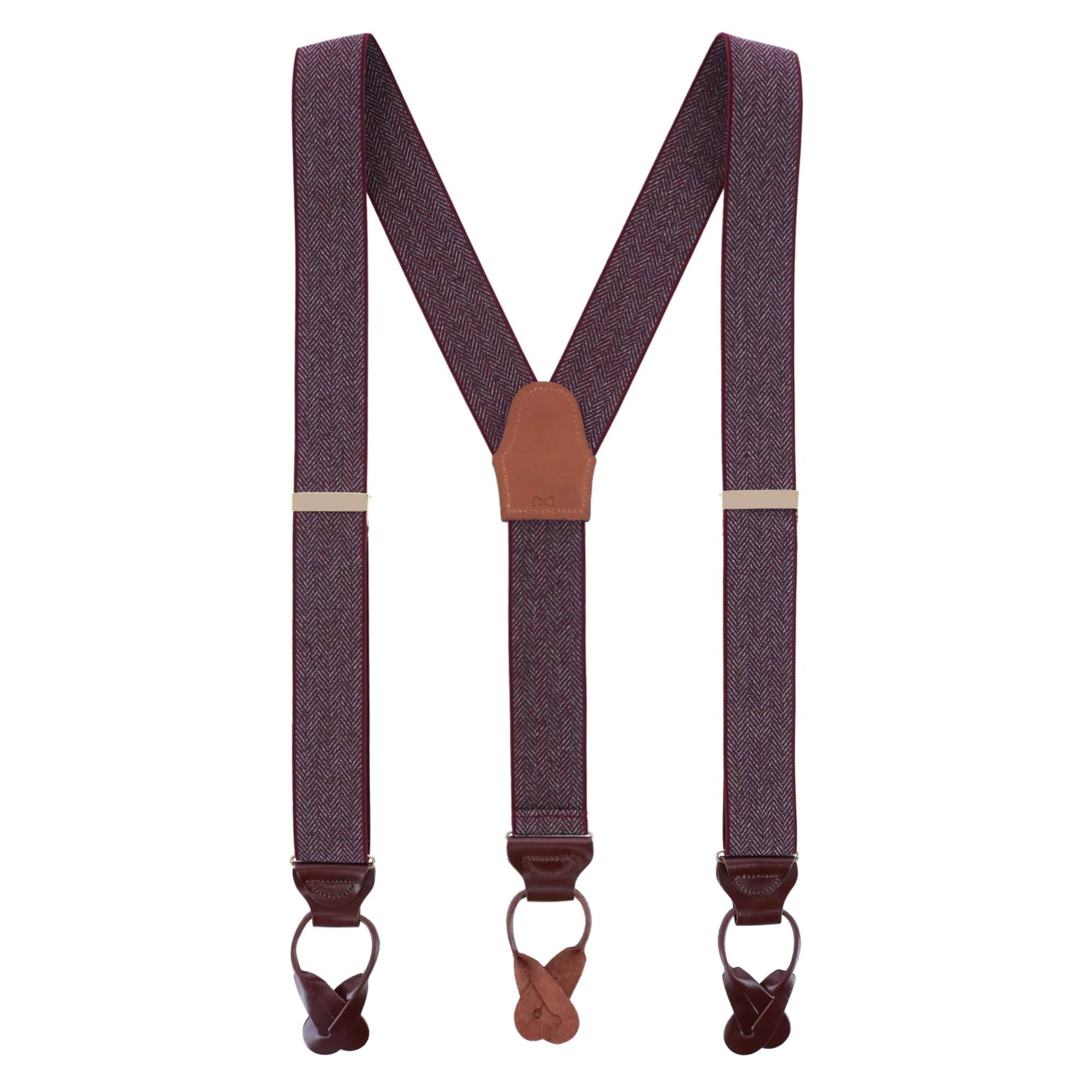 Silas Classic Herringbone Elastic Button End Braces - Image 5
