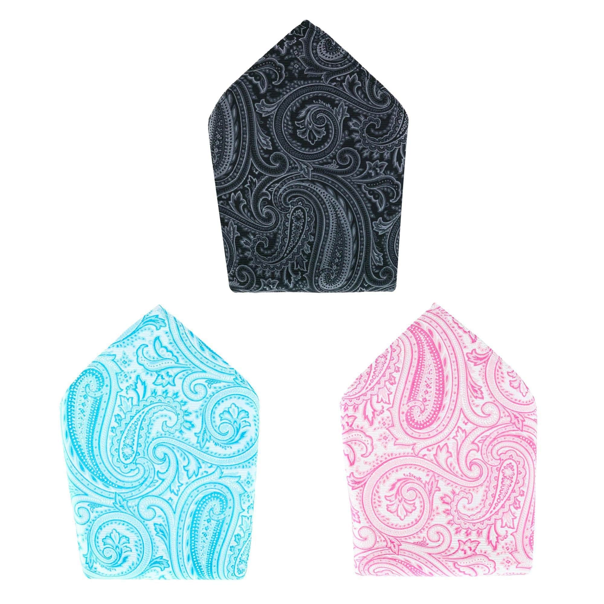 Sobee Collection 12-inch Silk Pocket Square Trio 3 Pack - Image 2