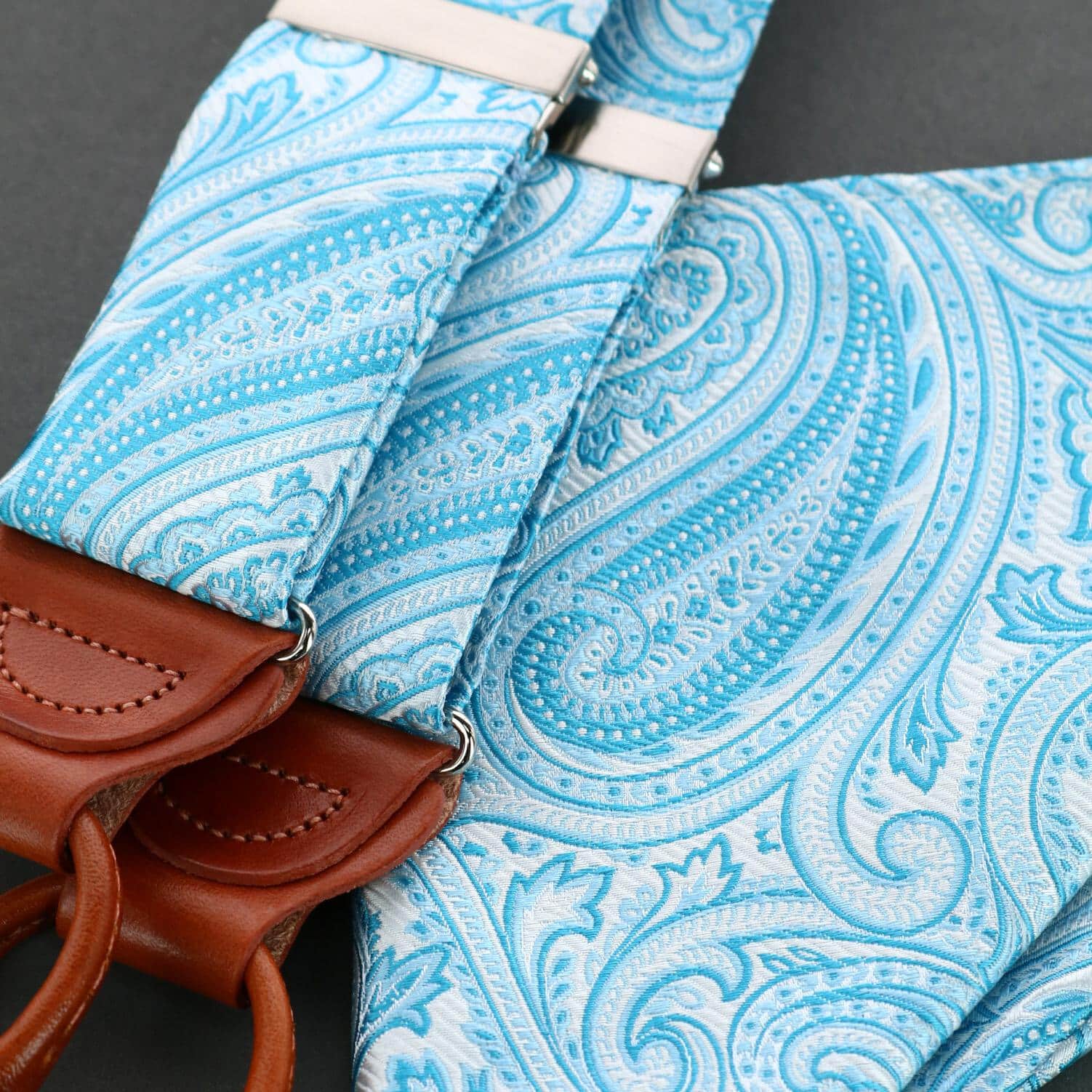 Sobee Paisley Brace Bow Tie & Pocket Square Set - Image 15