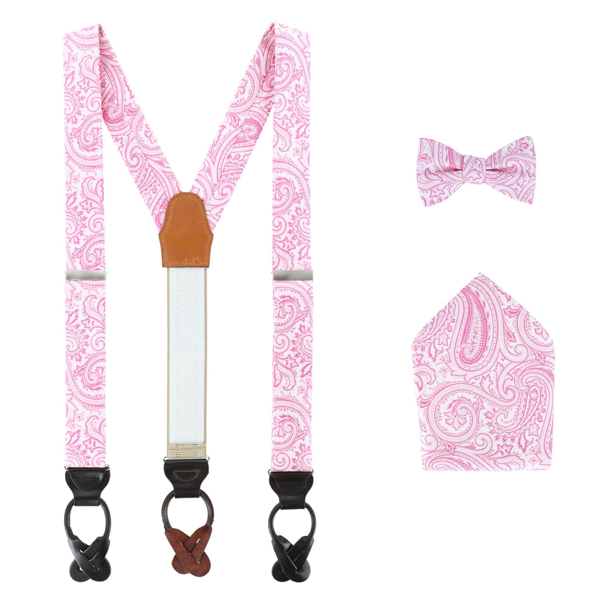 Sobee Paisley Brace Bow Tie & Pocket Square Set - Image 4