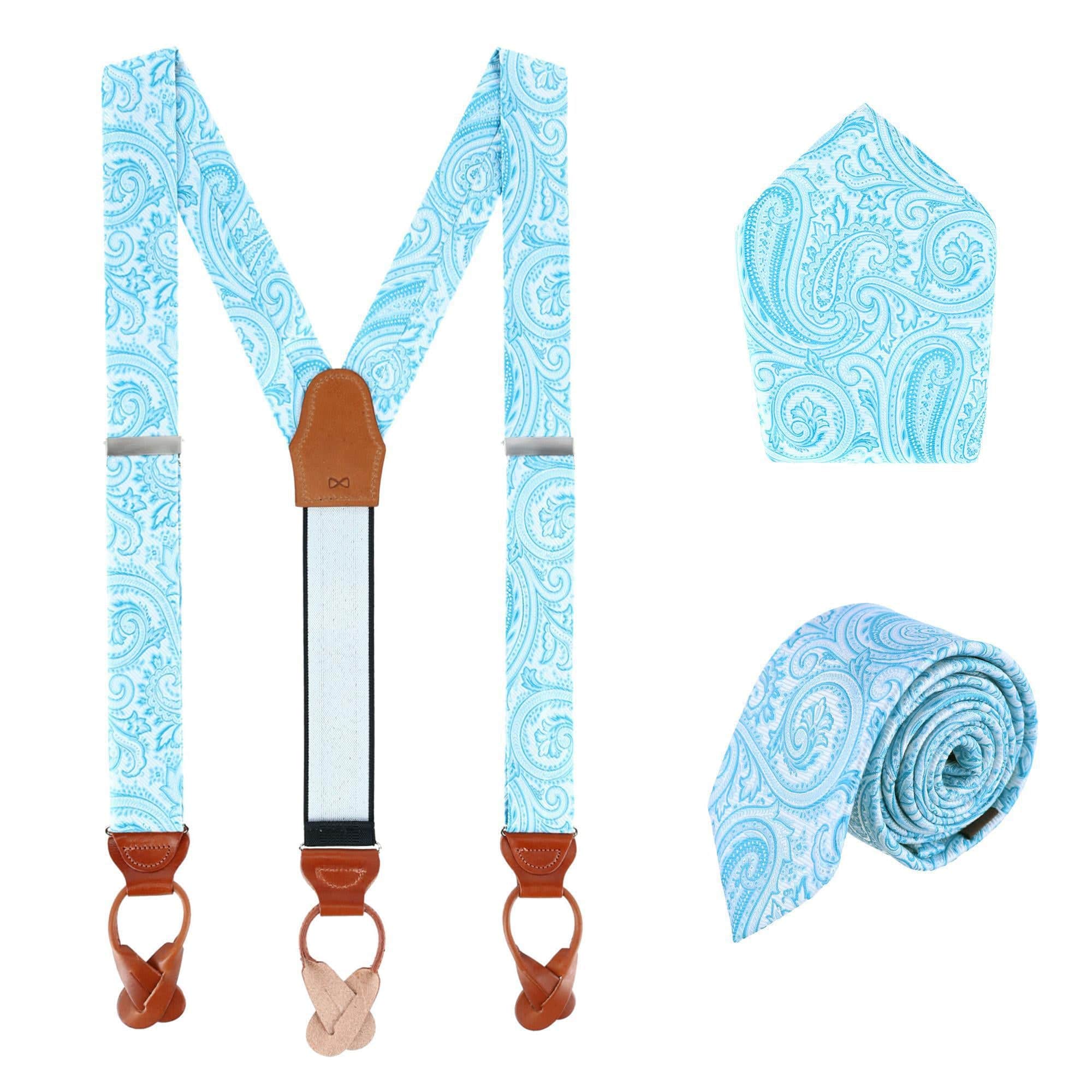 Sobee Paisley Brace Necktie & Pocket Square - Image 3