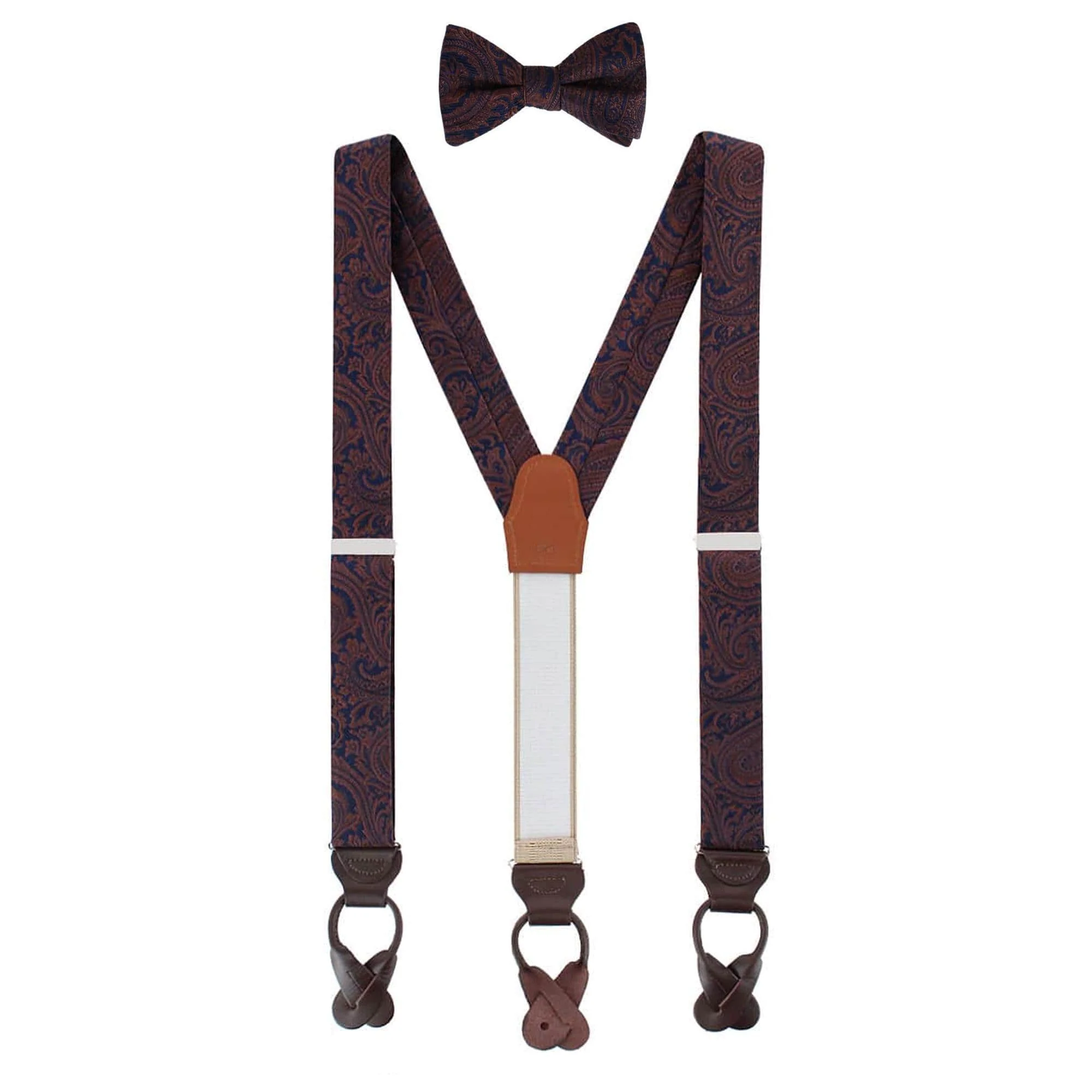 Sobee Paisley Silk Brace and Bow Tie Set - Image 5