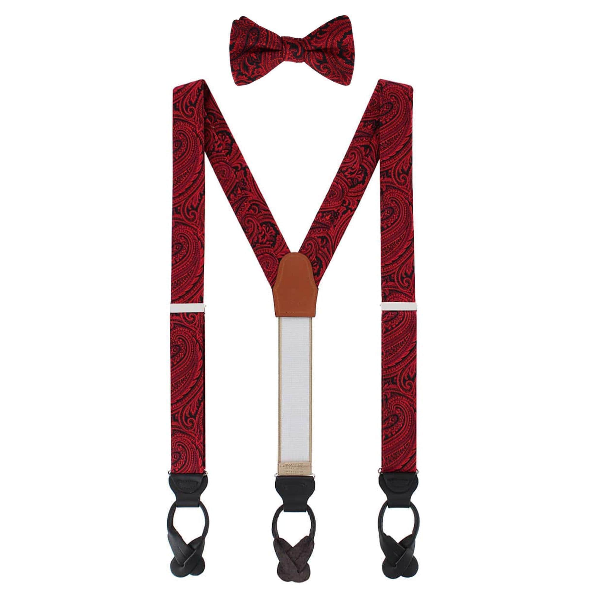 Sobee Paisley Silk Brace and Bow Tie Set - Image 7