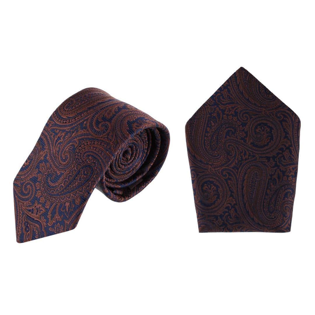 Sobee Paisley Silk Necktie and Pocket Square - Image 5