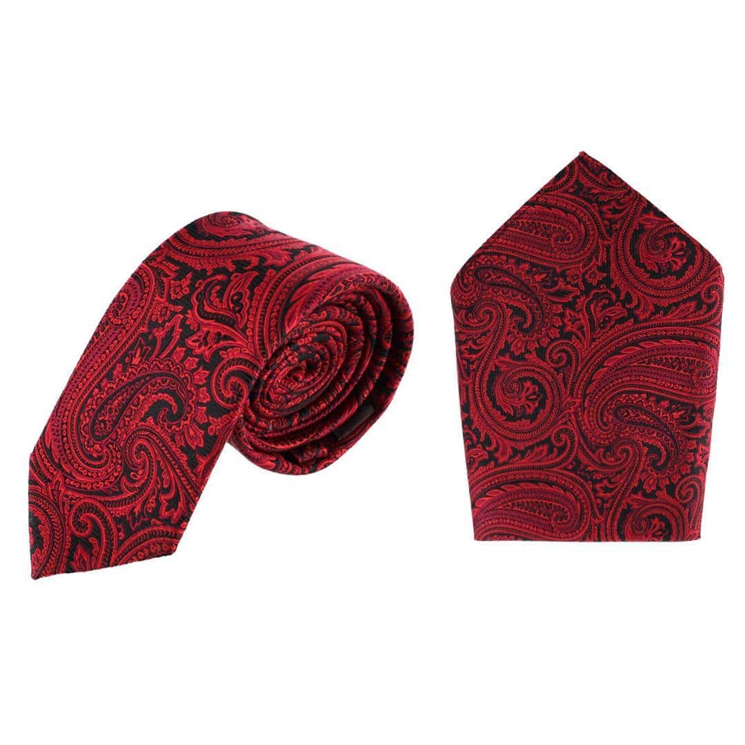 Sobee Paisley Silk Necktie and Pocket Square - Image 7