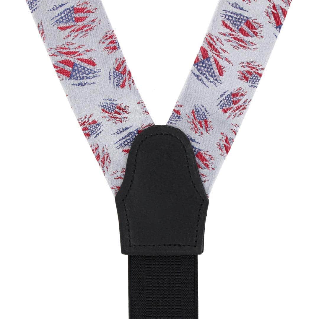 Stars & Stripes Secret Silver Silk Novelty Button End Brace - Image 4