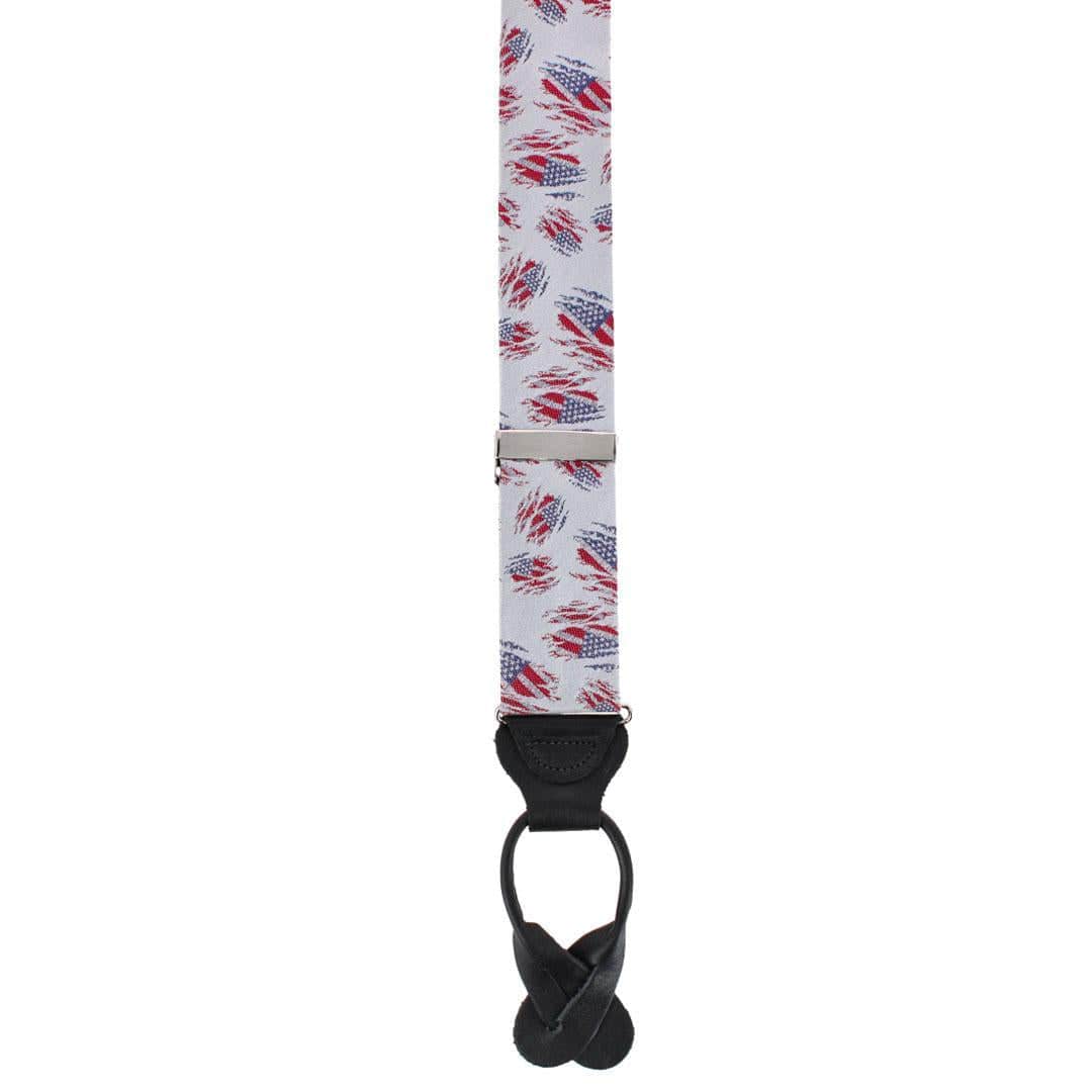 Stars & Stripes Secret Silver Silk Novelty Button End Brace - Image 5