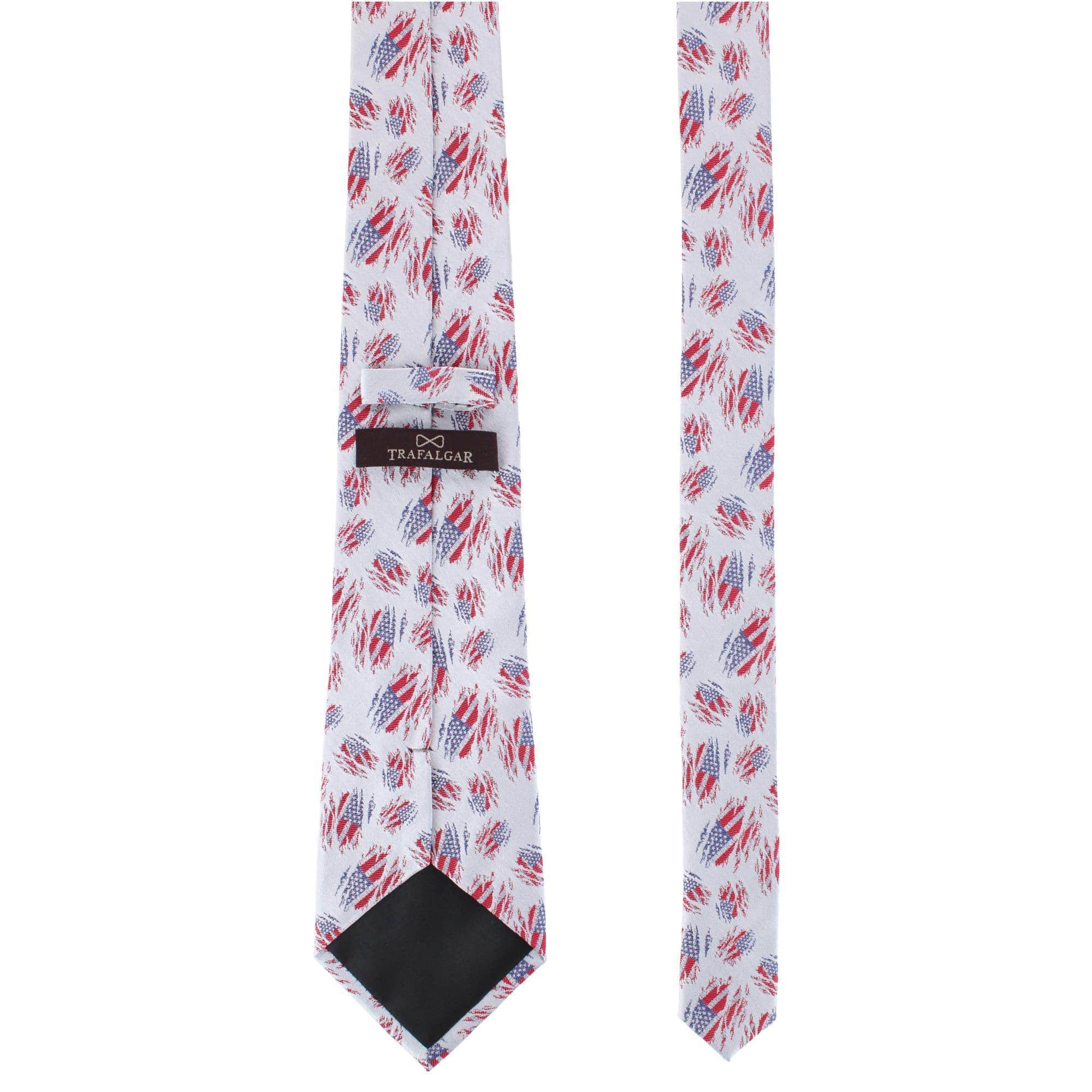 Stars & Stripes Secret Silver Silk Novelty Necktie - Image 4