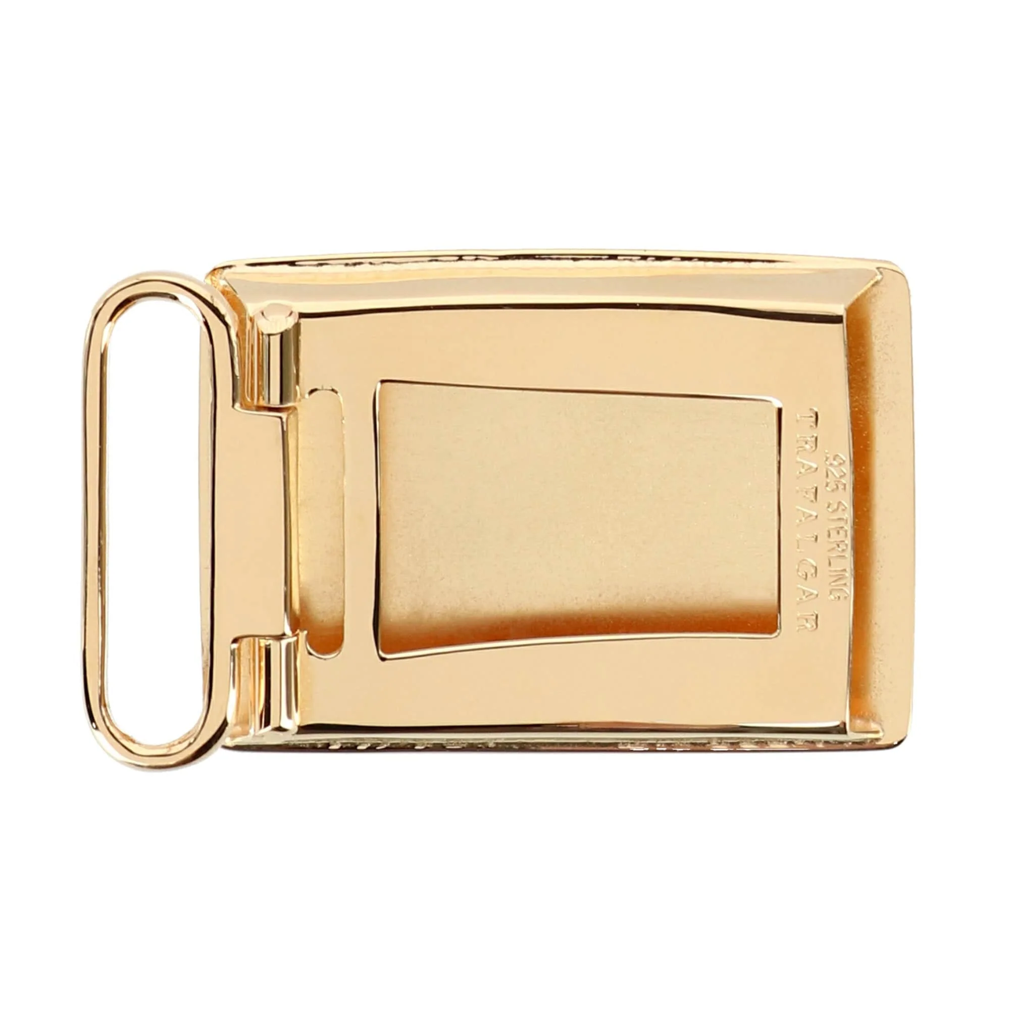 30mm Sterling Silver Engine Turned with Large Loop Compression Belt Buckle - Image 5