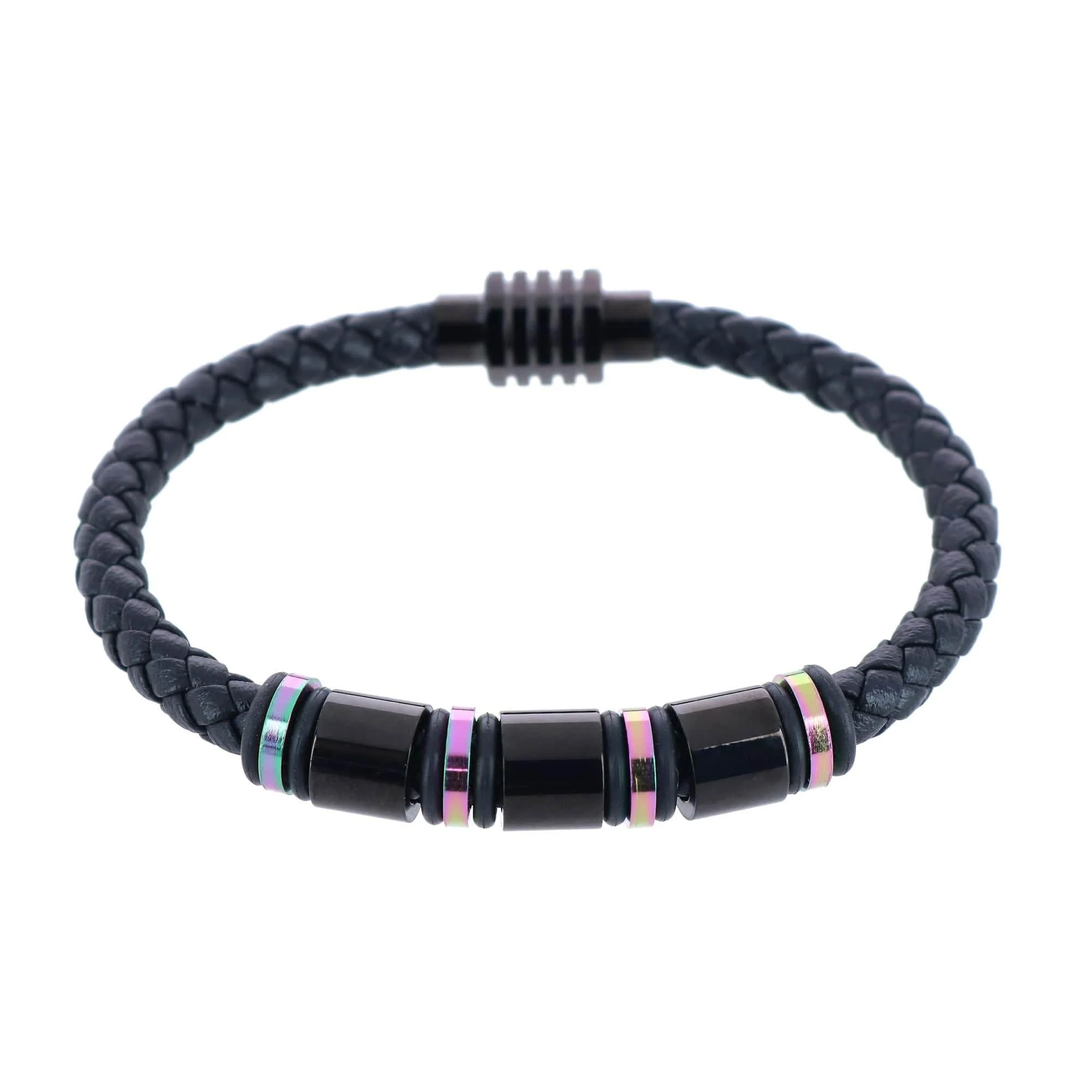 Subtle Color Magnetic Secure Clasp Leather Bracelet - Image 2